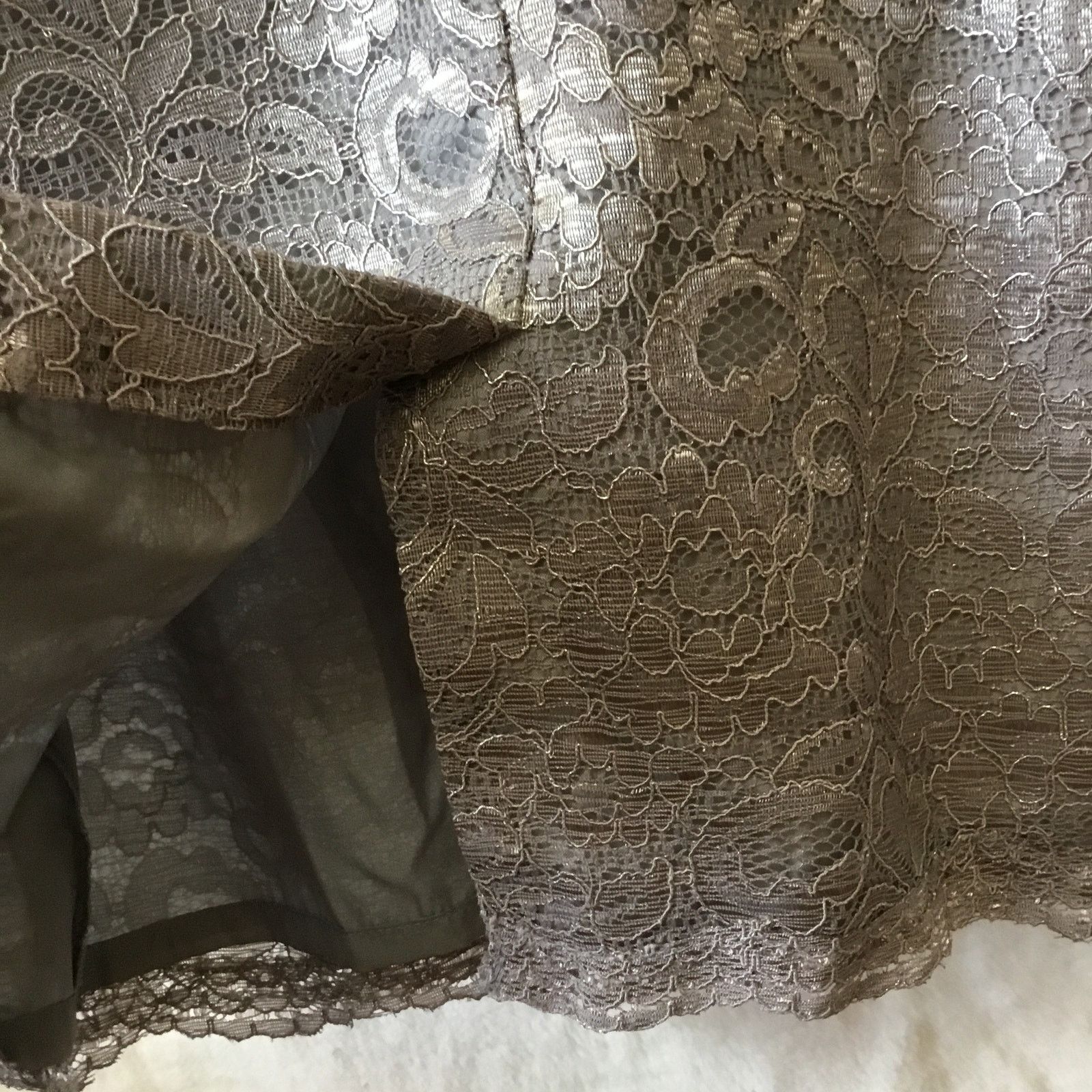 Other David's Bridal Short Tank Metallic Lace Dress Size XS / US 0-2 / IT 36-38 - 14 Thumbnail