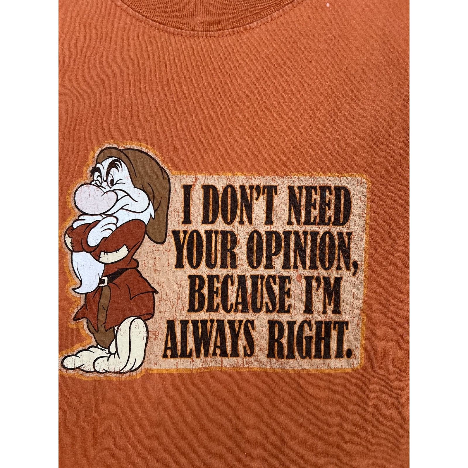 Disney Vintage Disney Grumpy T-Shirt Size Large Snow White "I Don't Size US L / EU 52-54 / 3 - 2 Thumbnail