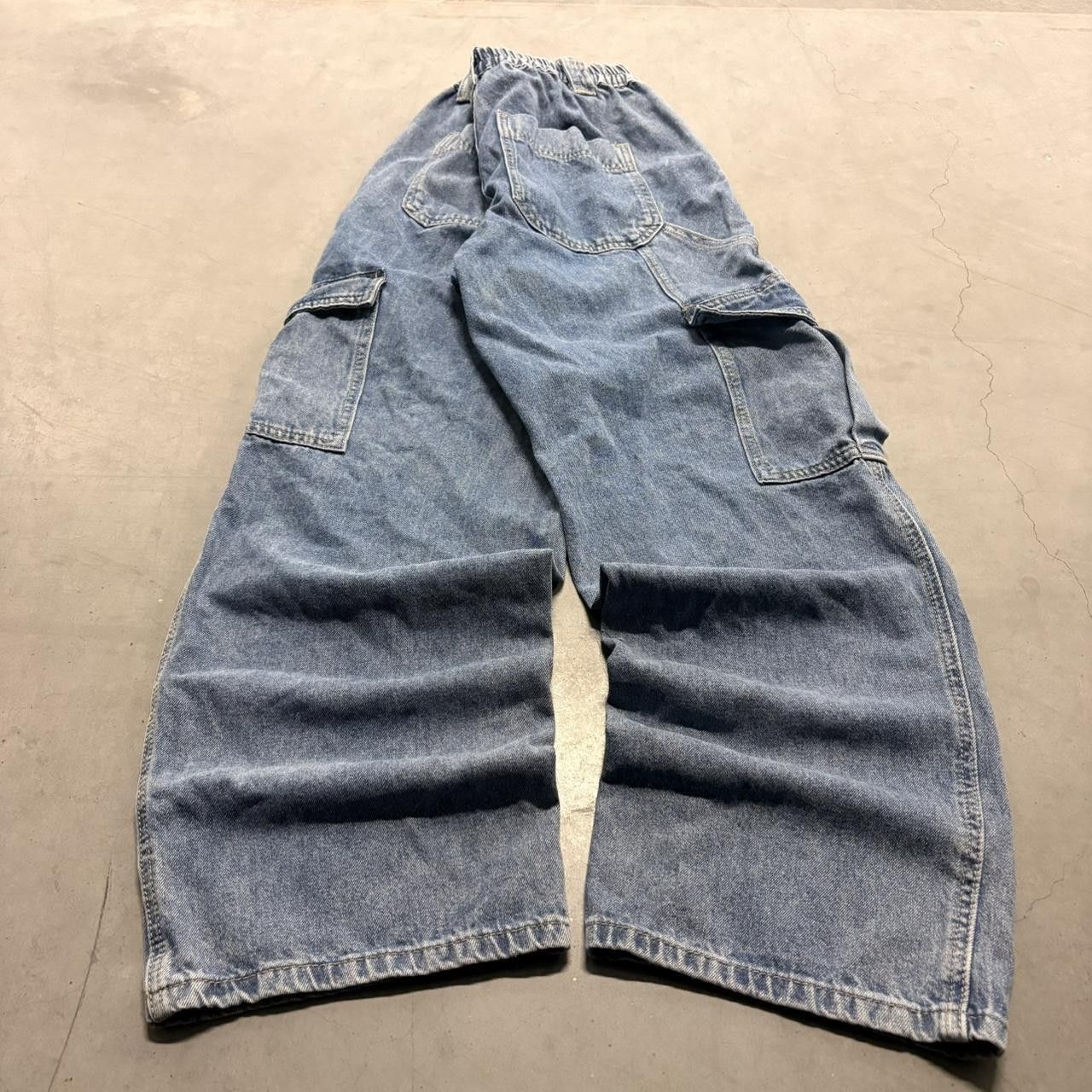 Vintage Crazy Vintage Y2K/2000s Baggy Grunge Cargo Medium Blue Wash Denim Jeans! Size US 28 / EU 44 - 4 Thumbnail