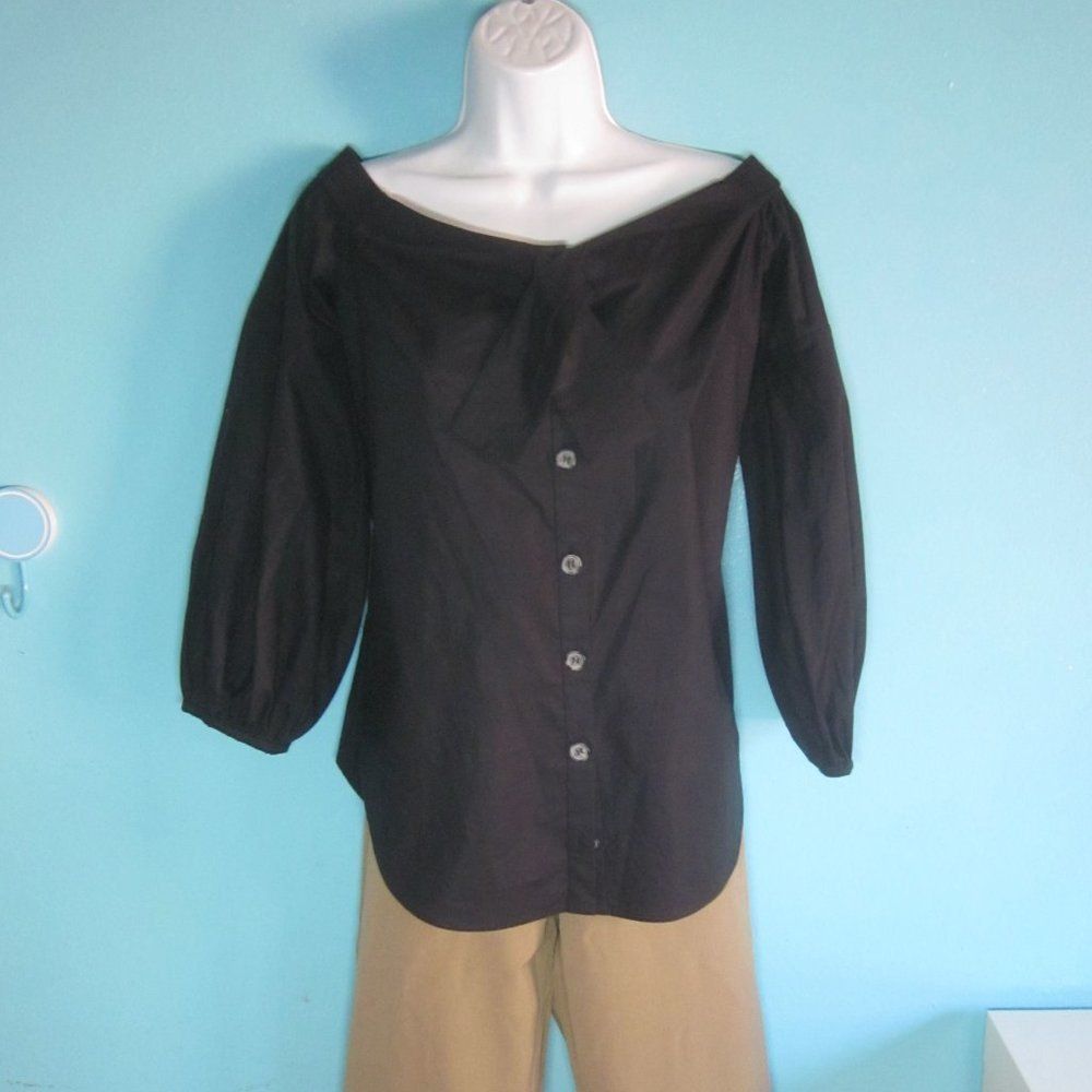 Other Saloni Cotton Off Shoulder Button Front Blouse Size 4 Size S / US 4 / IT 40 - 6 Thumbnail