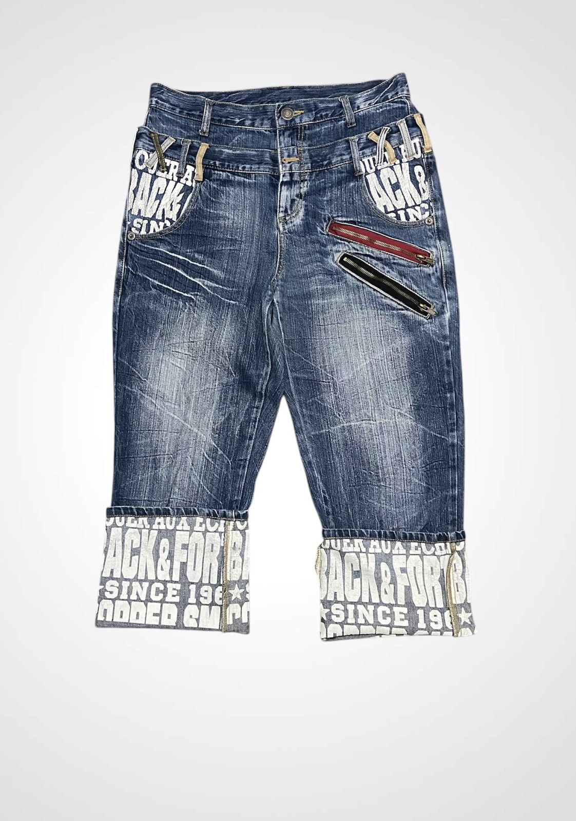 Japanese Brand Unbrand Double Waist Flare Jeans Size US 32 / EU 48 - 3 Thumbnail