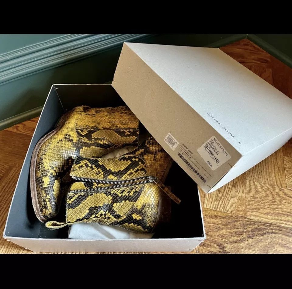 Golden Goose Golden Goose Santiago Python Print Ankle Boots Size US 5.5 / EU 38 - 1 Thumbnail