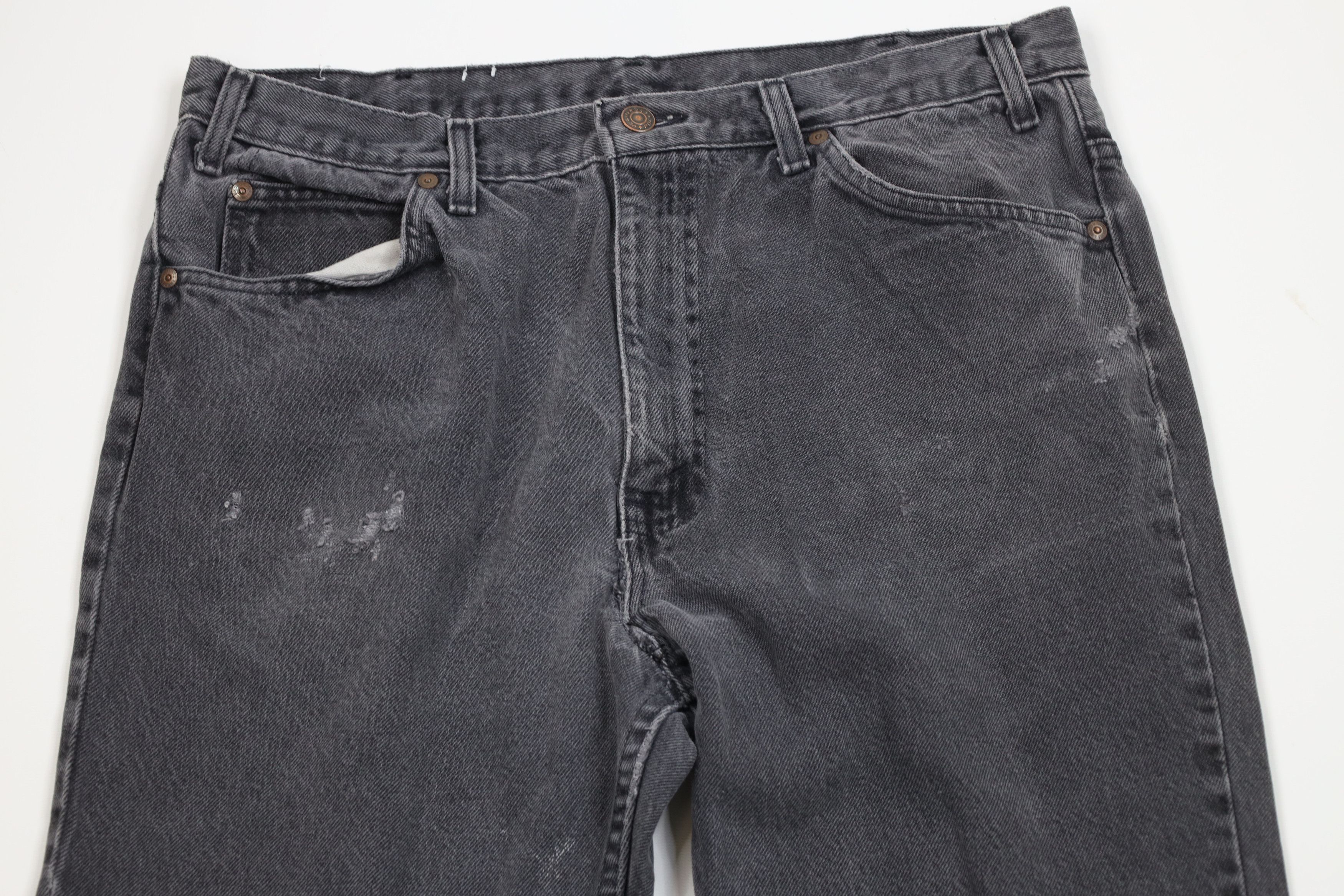 Vintage Vintage 70s Streetwear Straight Leg Denim Jeans Black USA Size US 36 / EU 52 - 2 Thumbnail
