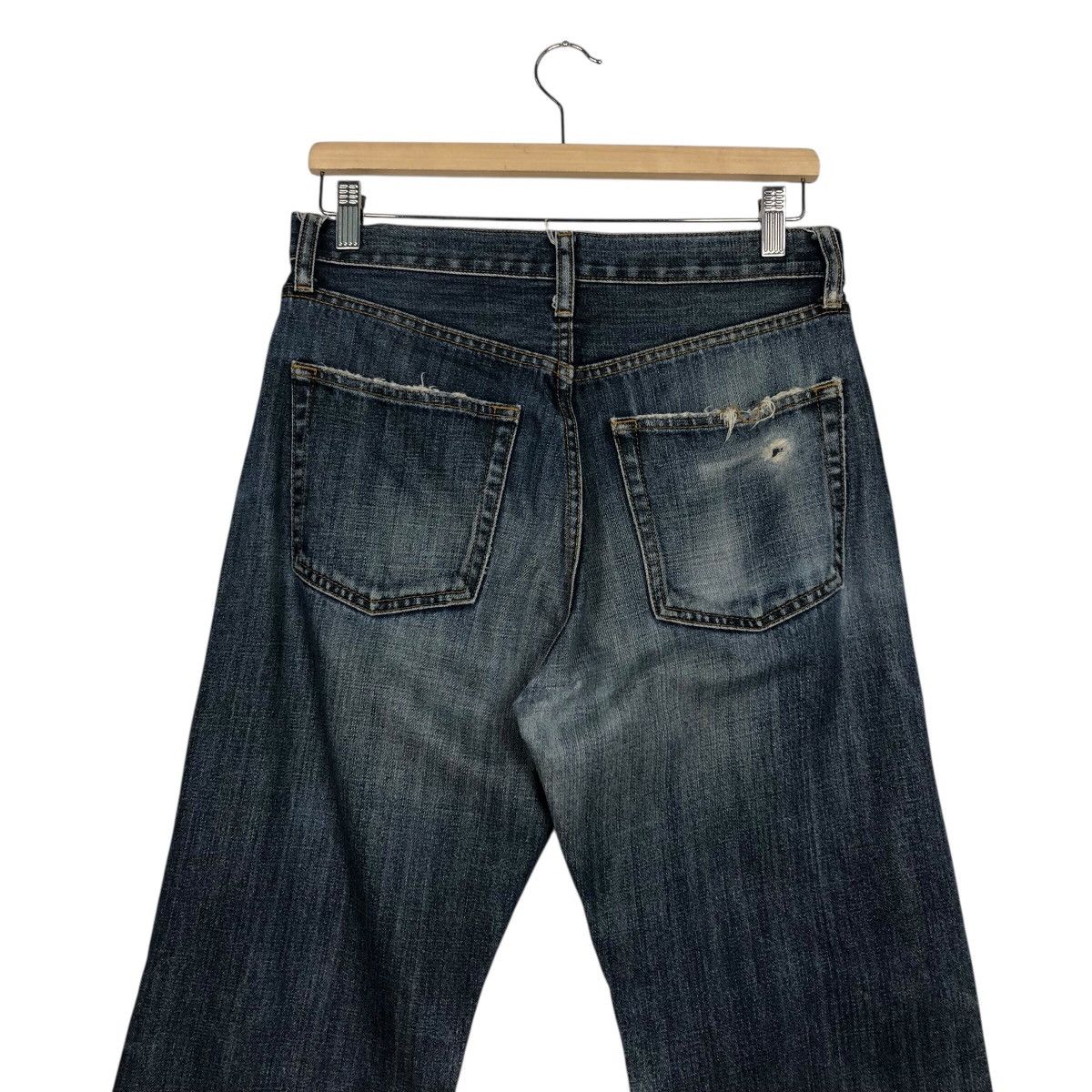 Japanese Brand Ring Denim Dark Wash Straight Leg Jeans Faded Size US 30 / EU 46 - 11 Thumbnail