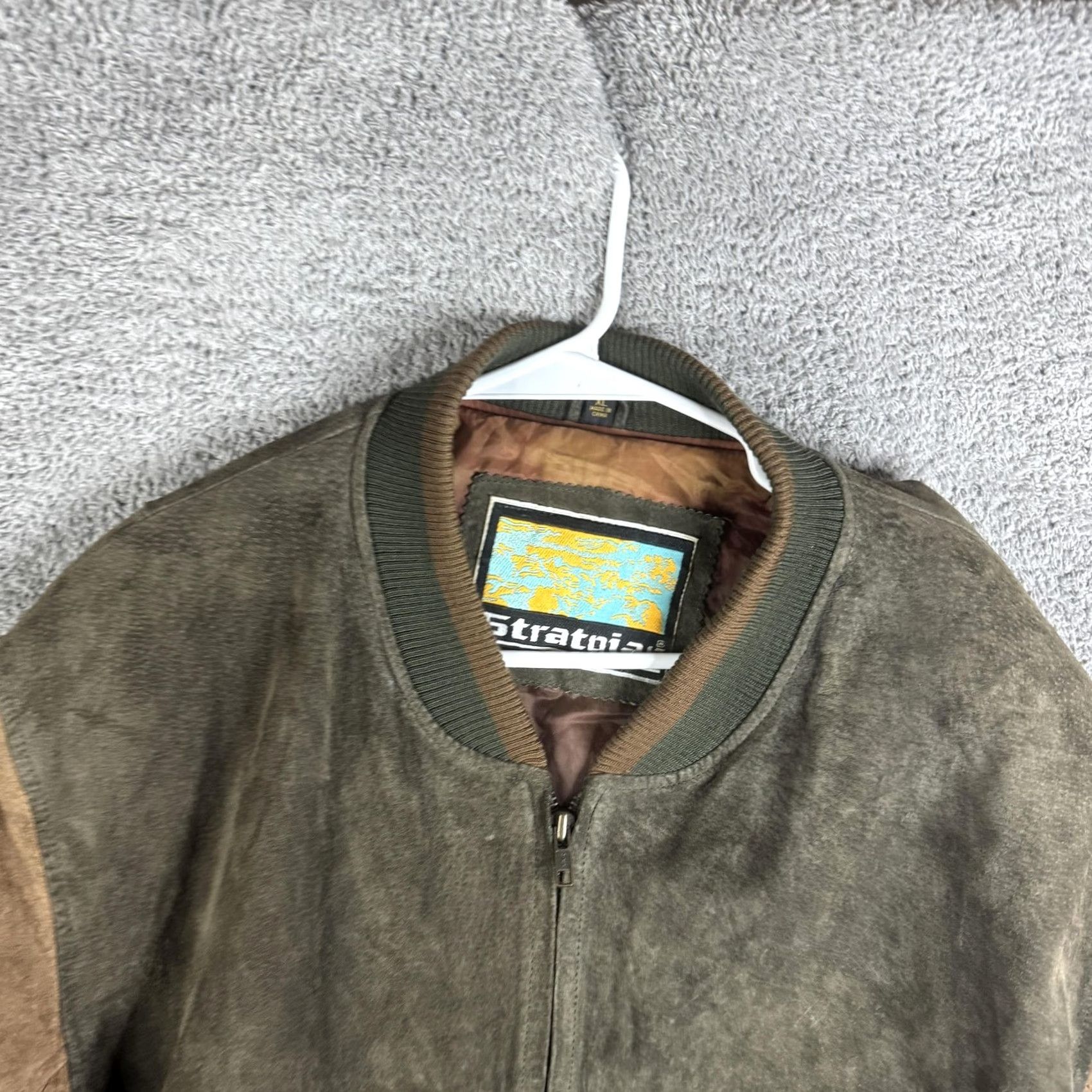 Vintage Stratojac Jacket Mens XL Brown Green Leather Bomber Full Zip Insulated Outdoor Size US XL / EU 56 / 4 - 6 Thumbnail