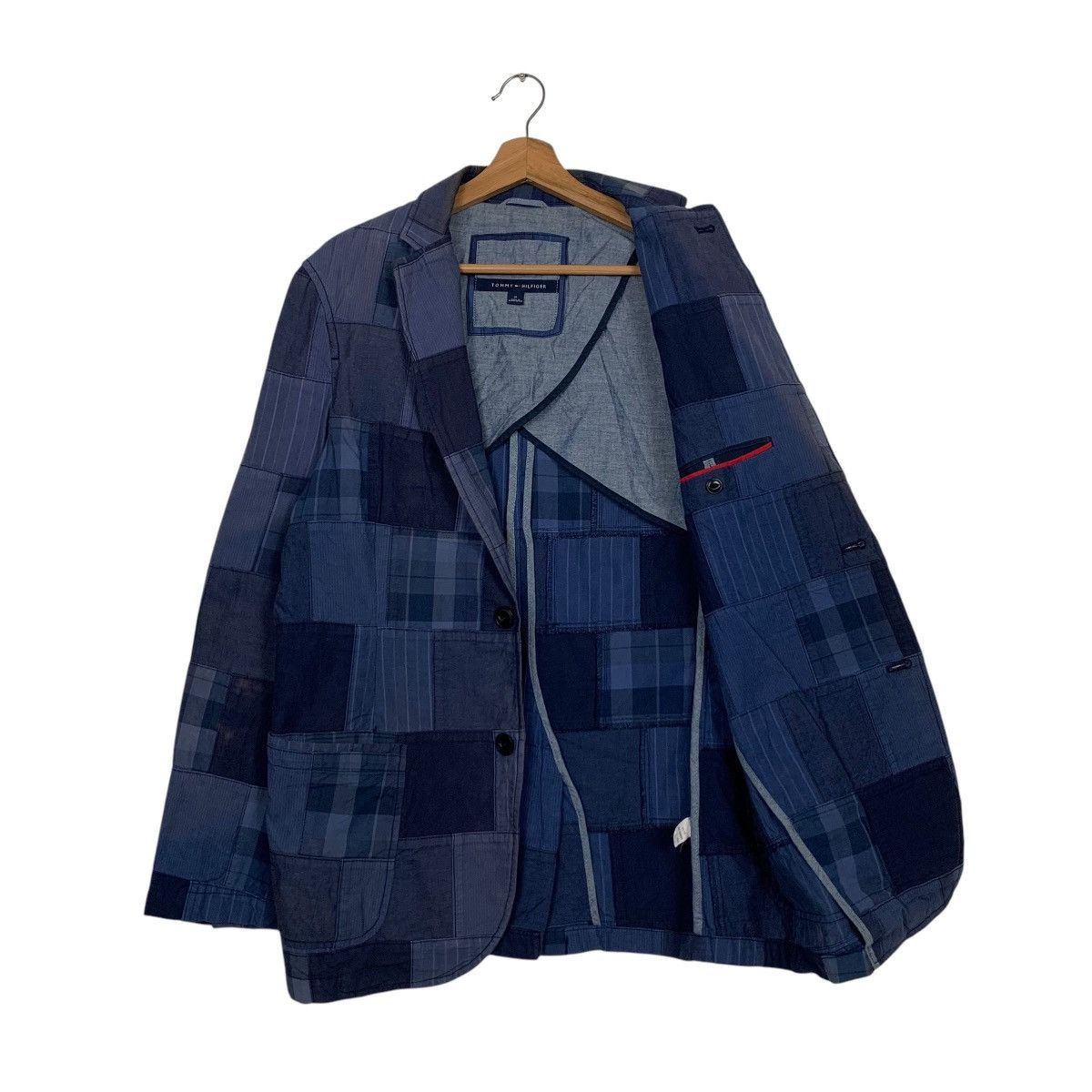 Tommy Hilfiger TOMMY HILFIGER Blue Patchwork Tailored Jacket #2778-C125 Size US M / EU 48-50 / 2 - 8 Thumbnail