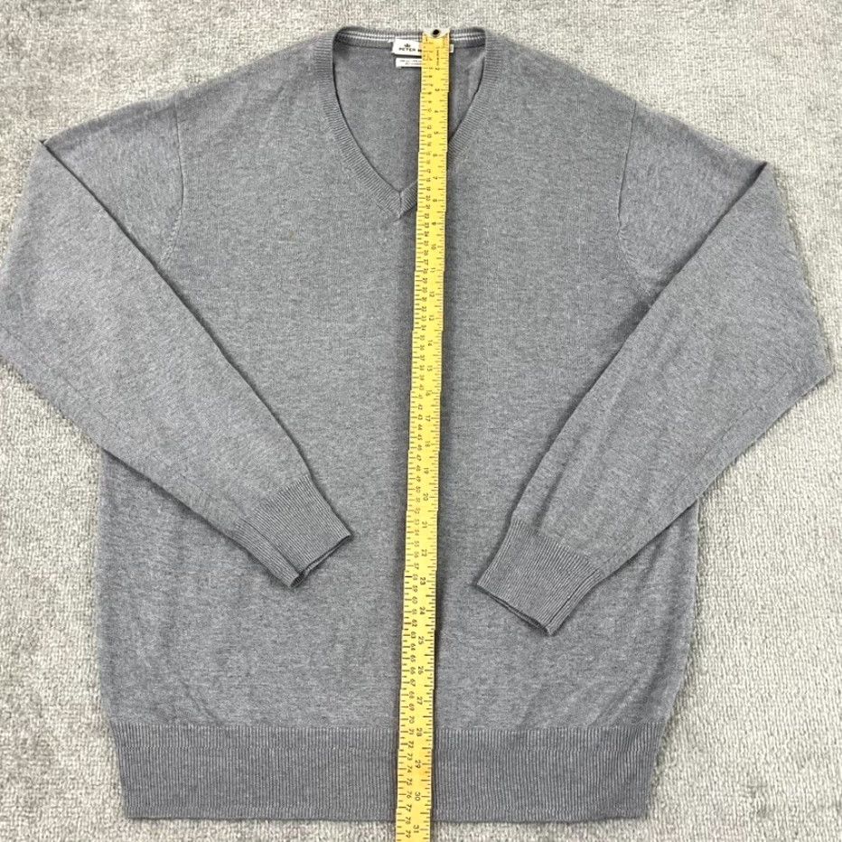 Peter Millar PETER MILLAR Sweater Mens Large Gray Silk Cotton Cashmere Lightweight Pullover V-Neck Size US L / EU 52-54 / 3 - 3 Thumbnail