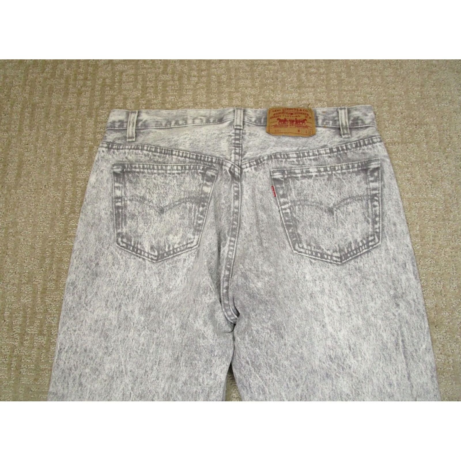 Levi's Levi's 501 Jeans Men's 36x30 Acid Wash Gray Button Fly Vintage USA 90s Straight Regular Denim Jeans Size US 36 / EU 52 - 5 Thumbnail