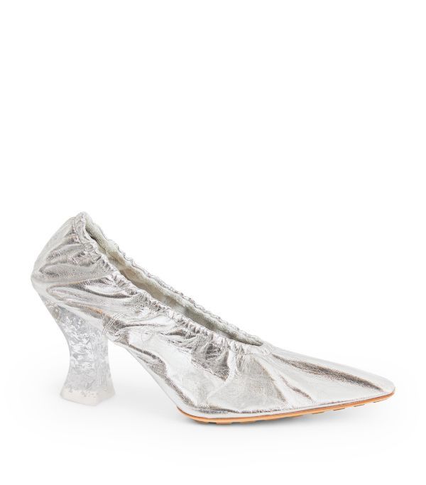 Bottega Veneta o1loc1c0824 651356 Leather Almond Pumps in Silver Size US 8 / IT 38 - 3 Thumbnail