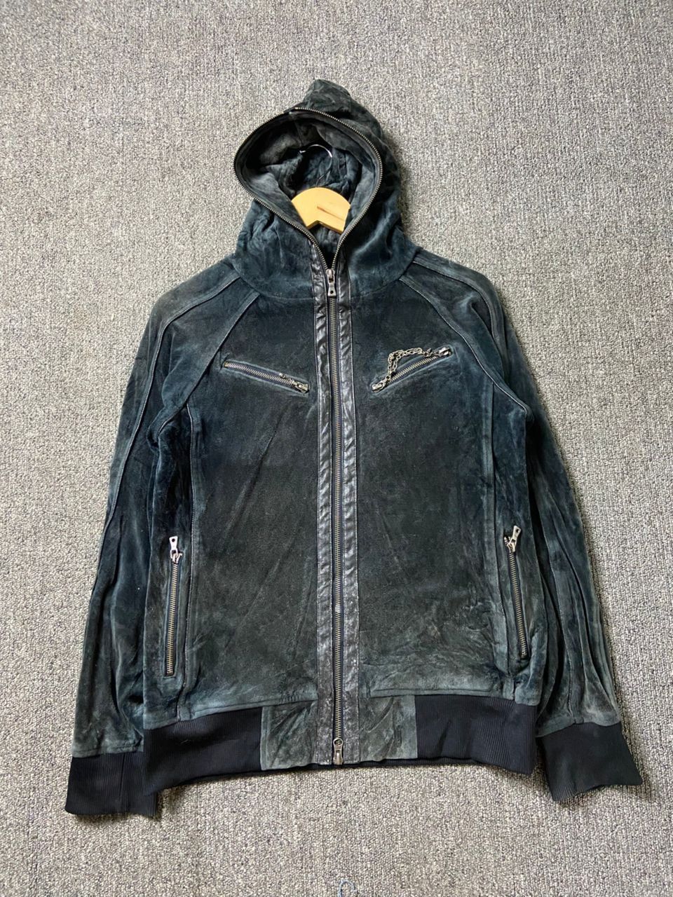 semanticdesign Semantic Design Full Zip Velvet Hooded Jacket (202) Size US M / EU 48-50 / 2 - 1 Thumbnail