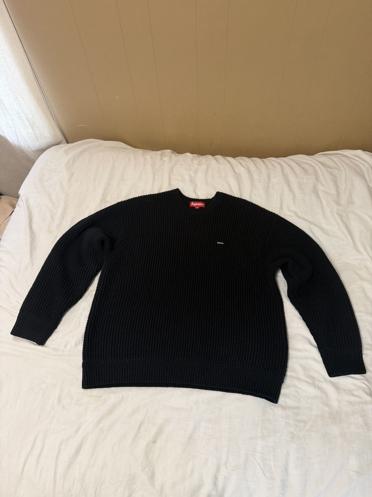Supreme Supreme Waffle Small Box Sweater Black Size XL Size US XL / EU 56 / 4 - 2 Thumbnail