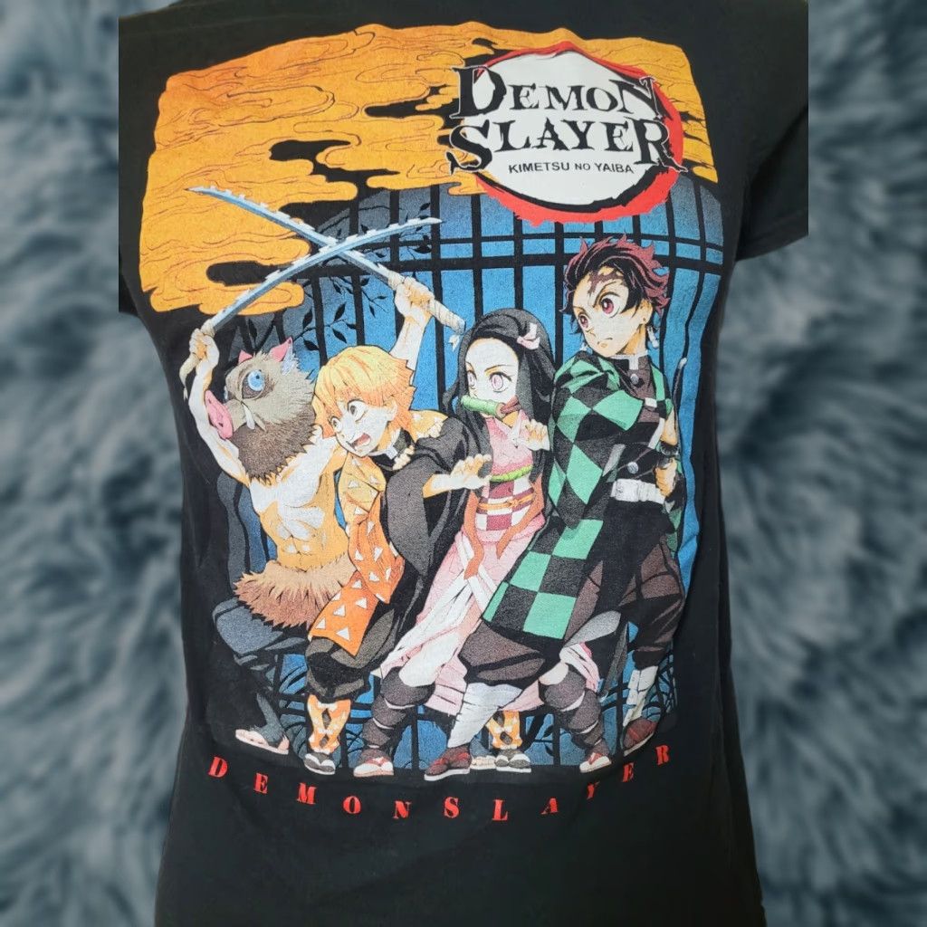Vintage VINTAGE Demon Slayer T-Shirt Men S Black 3D Short Sleeve Crew Neck Cotton Anime Inosuke Characters Shirt Size US S / EU 44-46 / 1 - 1 Thumbnail