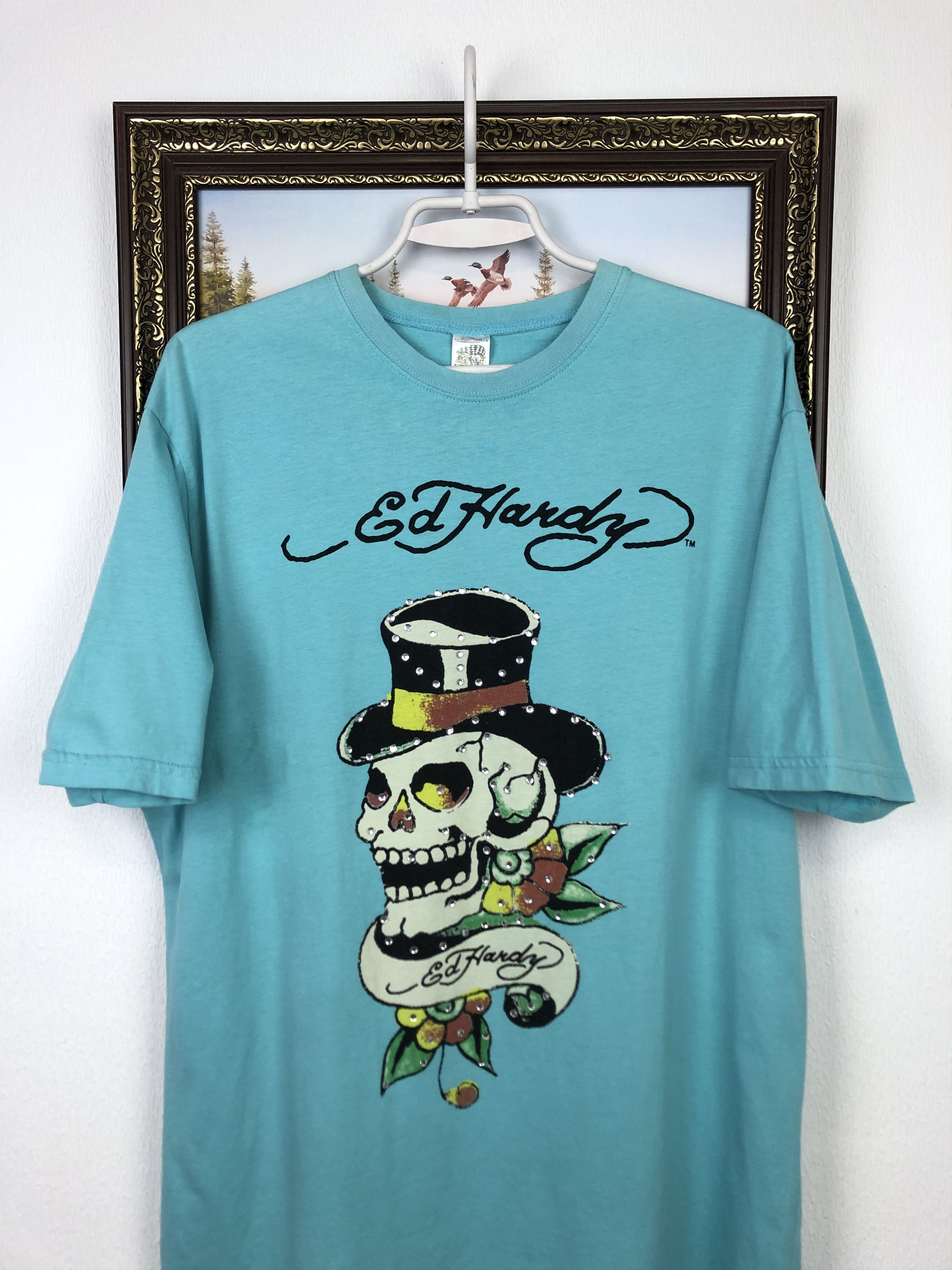 Ed Hardy Vintage Ed Hardy Shirt Big Logo Skull Love Kills Tee Y2K Size US L / EU 52-54 / 3 - 2 Thumbnail