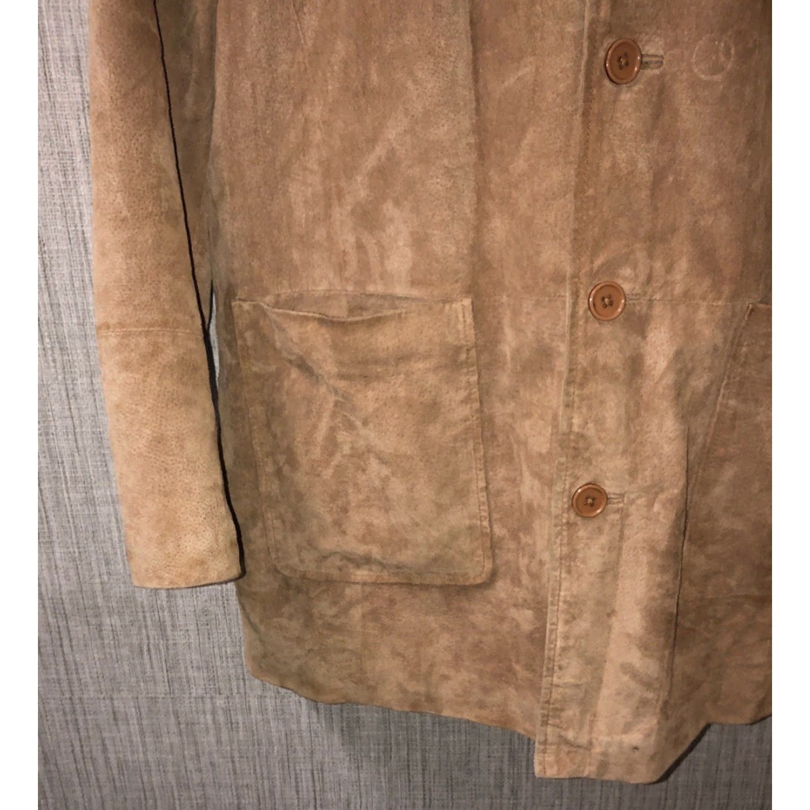 Vintage Caribou Creek Jacket Beige Leather Quilt Lined Button Front Size L Mens Size US L / EU 52-54 / 3 - 3 Thumbnail