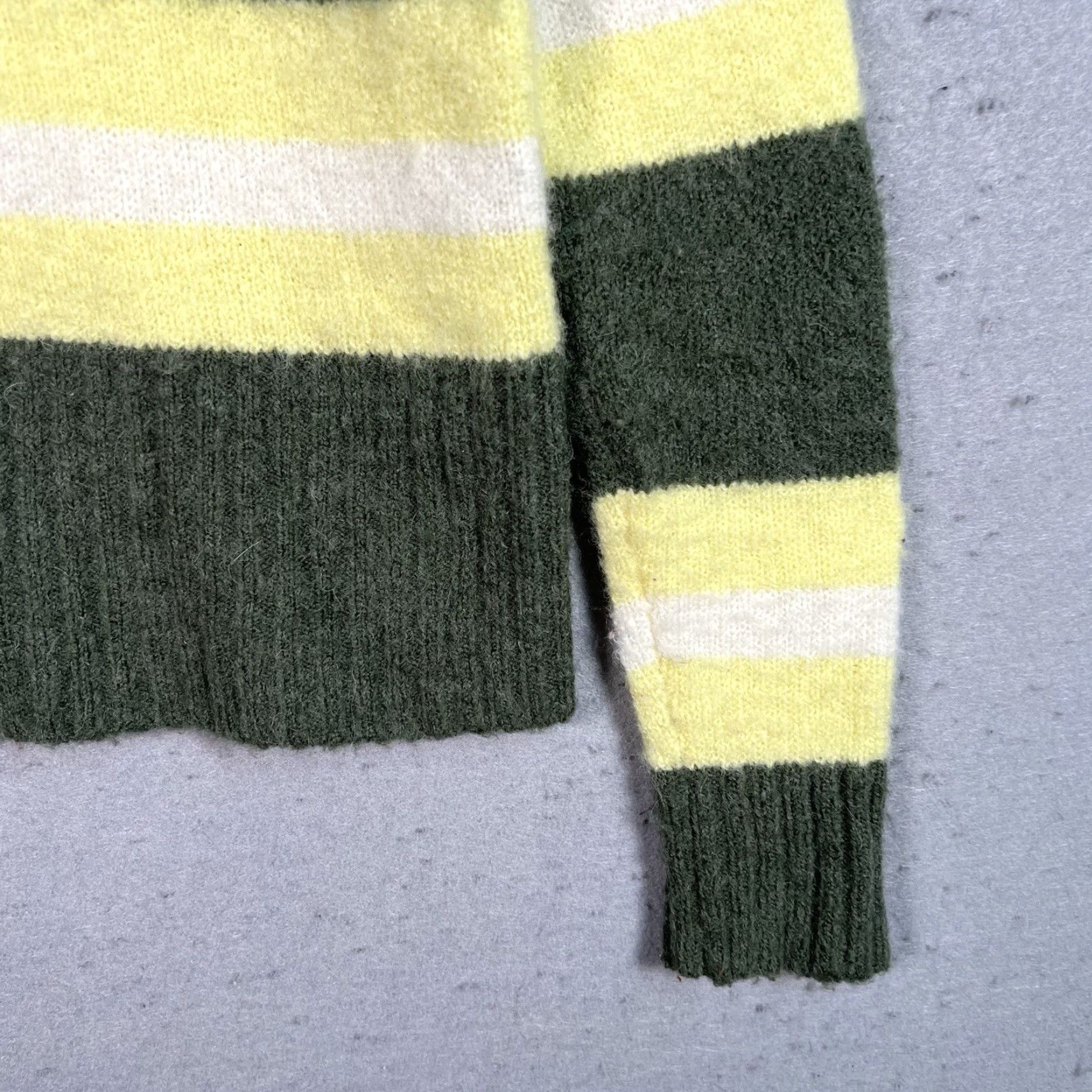 Madewell Madewell Striped Knit Sweater Womens XXS Green Yellow Alpaca Wool Blend Size XXS / US 00 / IT 34 - 6 Thumbnail