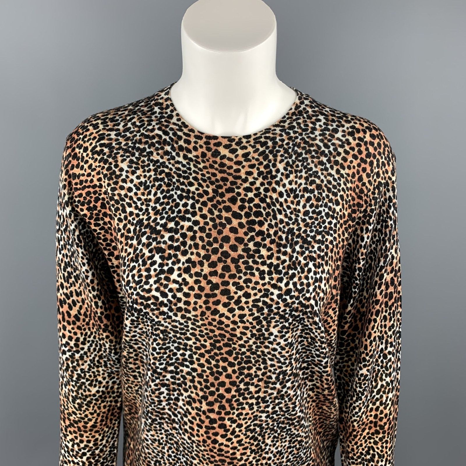 Equipment EQUIPMENT Size XS Black & Tan Cheetah Print Wool Pullover Size XS / US 0-2 / IT 36-38 - 2 Thumbnail