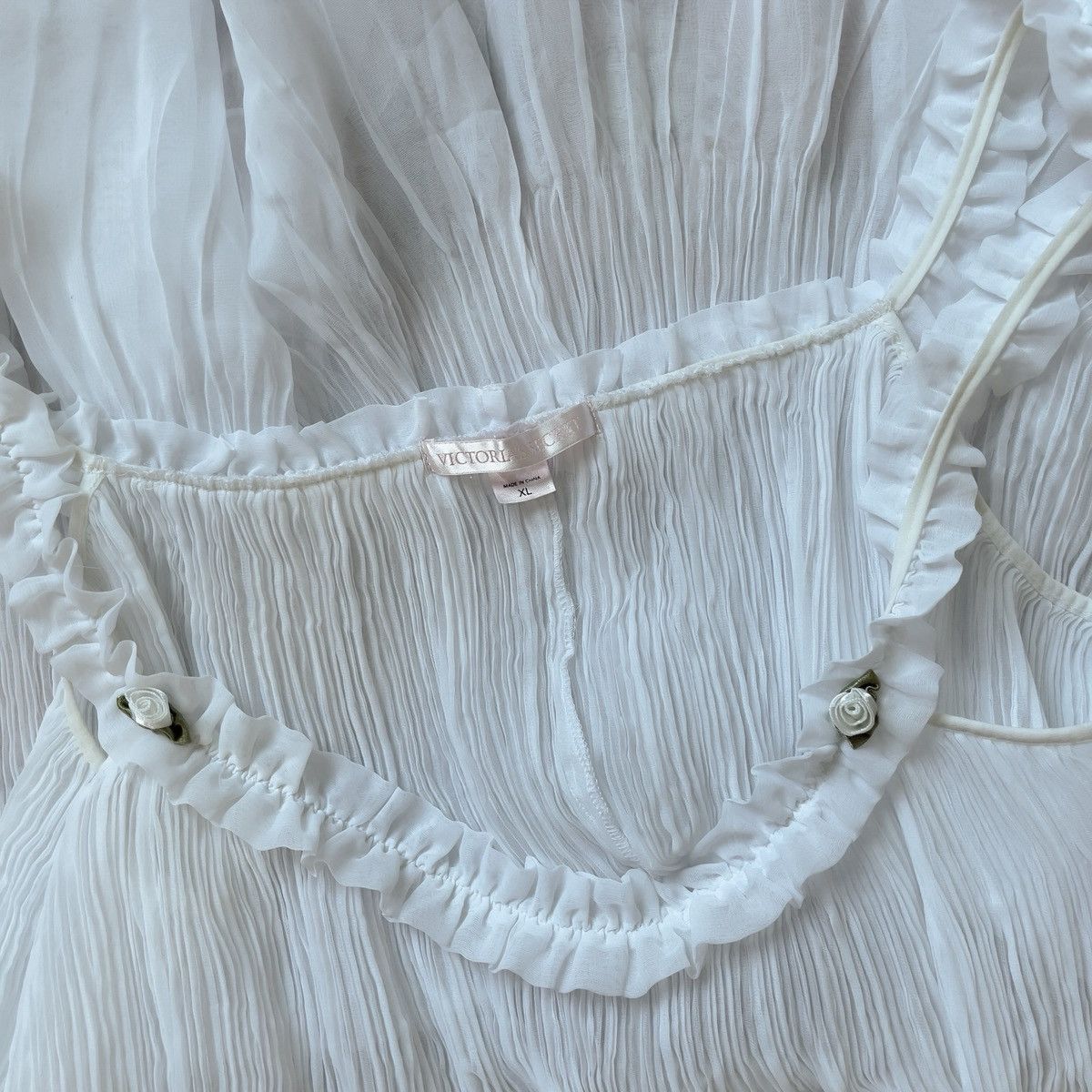 Victoria's Secret Victoria’s Secret White Chiffon Mini Slip Dress (L–XL) Size XL / US 12-14 / IT 48-50 - 19 Thumbnail