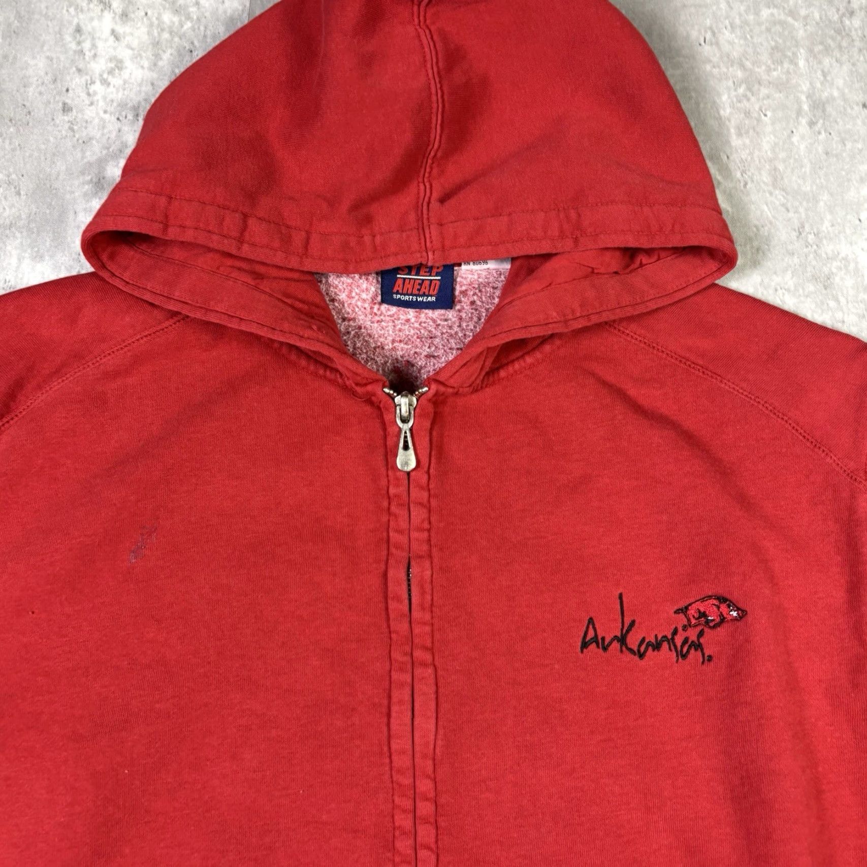 Vintage VINTAGE 90s Arkanasas University Full Zip Red Hoodie Mens L Size Size US L / EU 52-54 / 3 - 3 Thumbnail