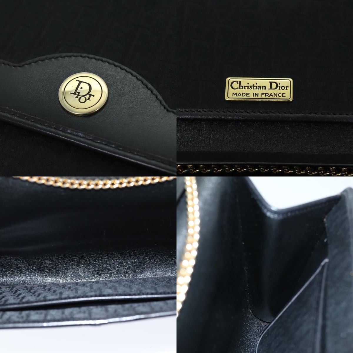 Dior DIOR Trotter Canvas Chain Shoulder Bag Black Size ONE SIZE - 11 Thumbnail