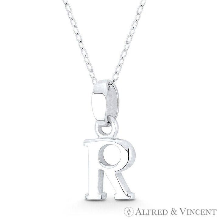 Other Initial Letter "R" Charm 3D Pendant in .925 Sterling Silver Size ONE SIZE - 1 Preview