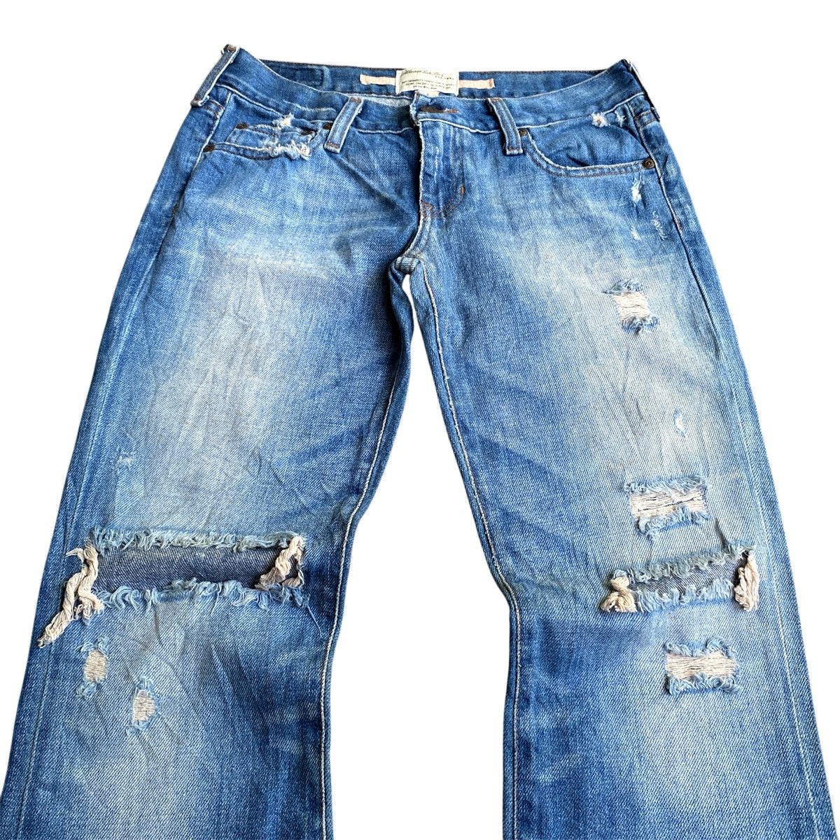 Abercrombie & Fitch × If Six Was Nine × Jean Crazy Vintage Y2K Abercrombie&Fitch Distressed Flared Jeans Size US 28 / EU 44 - 4 Thumbnail