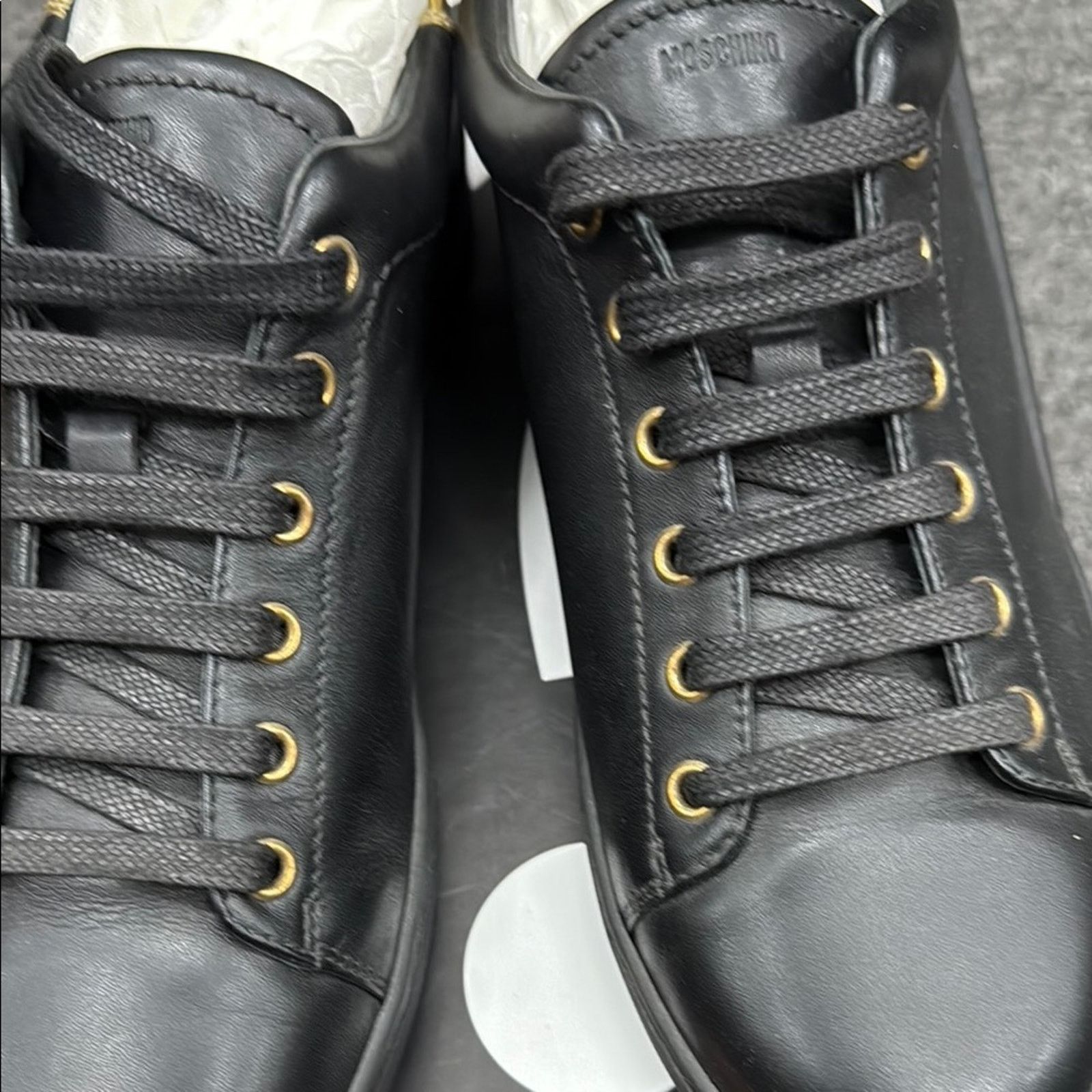 Moschino NWT Moschino Men's Black and Gold Sneakers Size 7 EU 40 Size US 7 / EU 40 - 3 Thumbnail