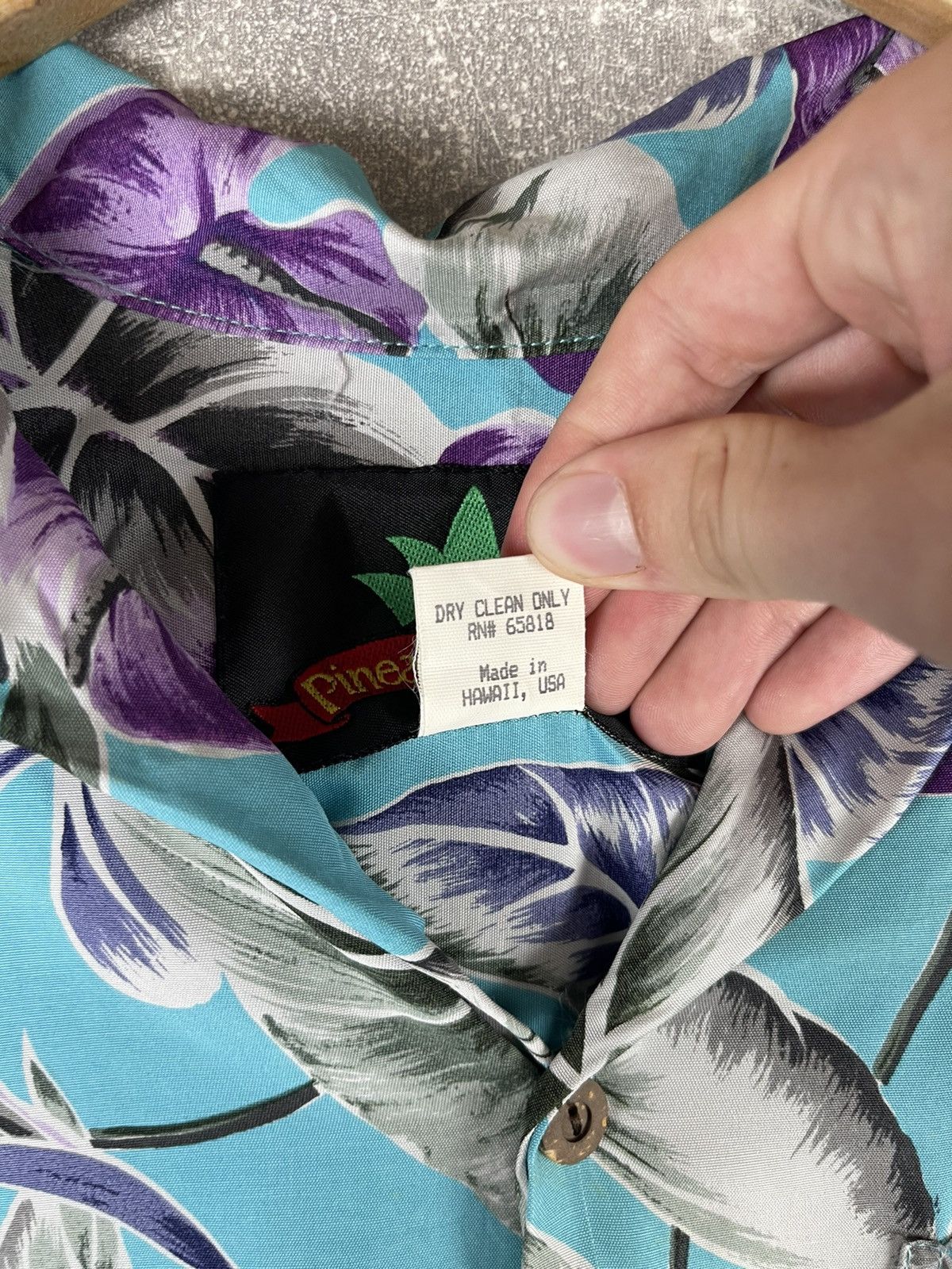 Other Pineapple Juice Hawaii Shirt Rayon Aloha Floral Blue Purple Size US S / EU 44-46 / 1 - 9 Thumbnail