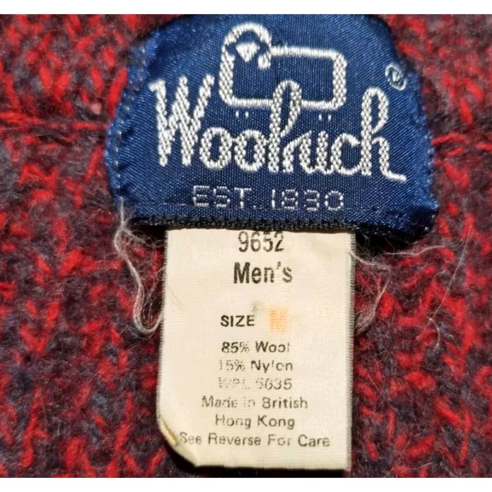 Vintage VINTAGE Woolrich Pullover Sweater Knit Wool Shawl Collar Waffle Knit M Red Mens 90s Preppy Size US M / EU 48-50 / 2 - 7 Thumbnail