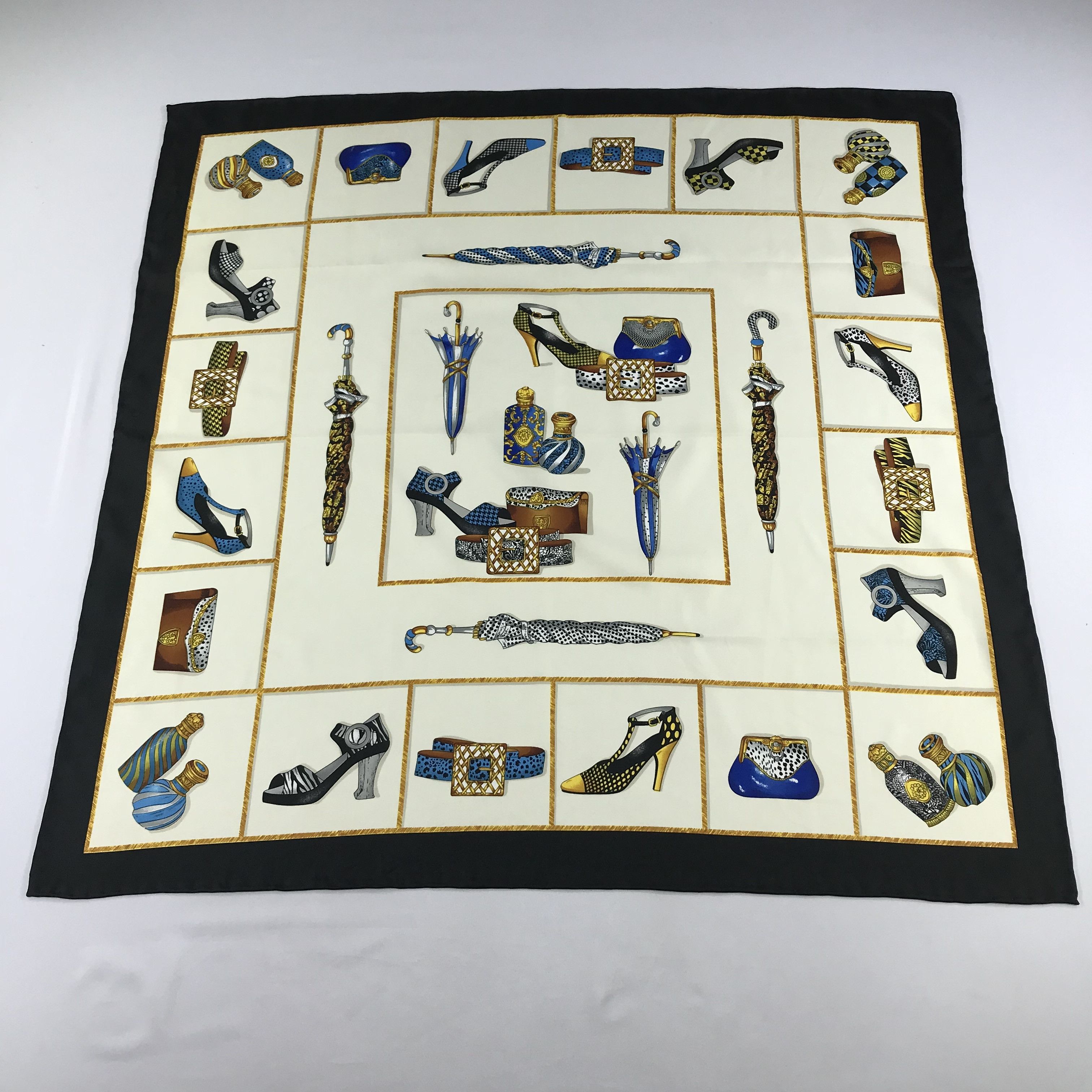 Vintage Luxury Design Hand Rolled Silk Scarf M186 Size ONE SIZE - 2 Thumbnail