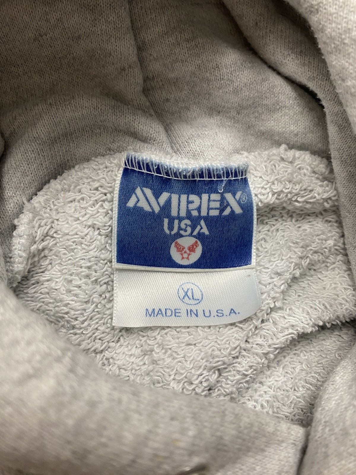 Avirex Vintage AVIREX USA Big Logo Boxy Grey Hoodie Rare Size US XL / EU 56 / 4 - 8 Thumbnail