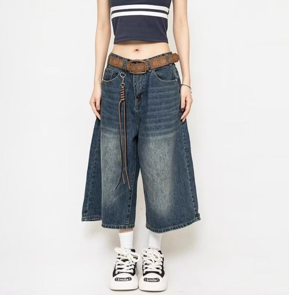 Japanese Brand 💥Blue colour unnamed harajuku Japanese style jort pant Size US 33 - 1 Preview