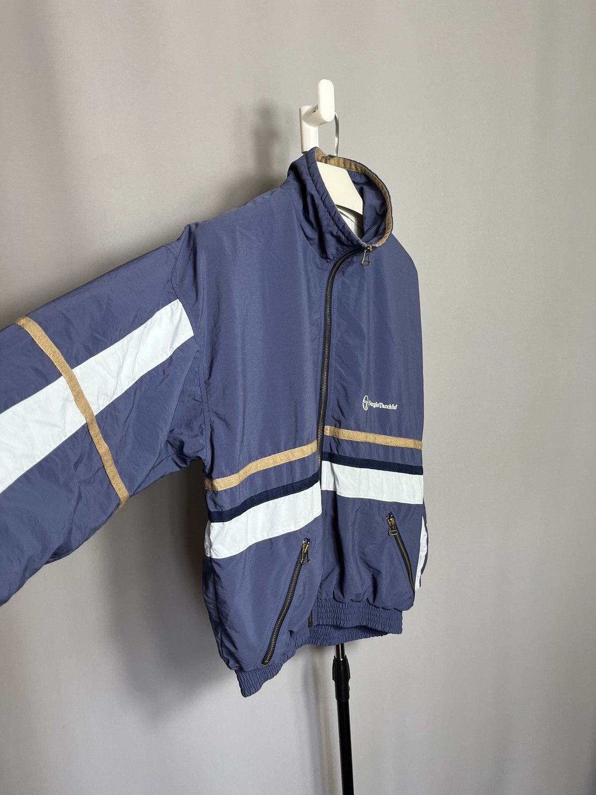 Sergio Tacchini × Vintage Mens y2k Track Jacket Sergio Tacchini Vintage 90s Blue Zip Size US S / EU 44-46 / 1 - 3 Thumbnail