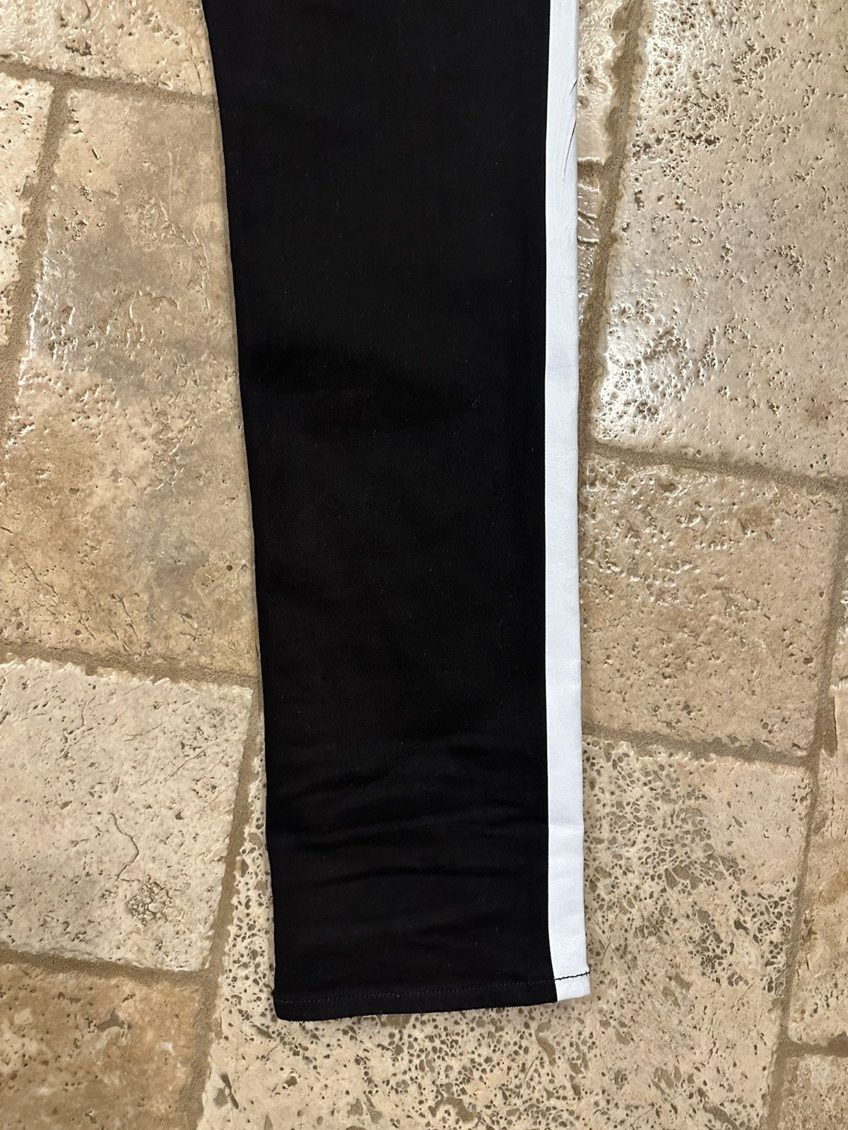 Amiri Amiri Black / White Stripe Track Denim Distressed Jeans Size US 38 / EU 54 - 7 Thumbnail