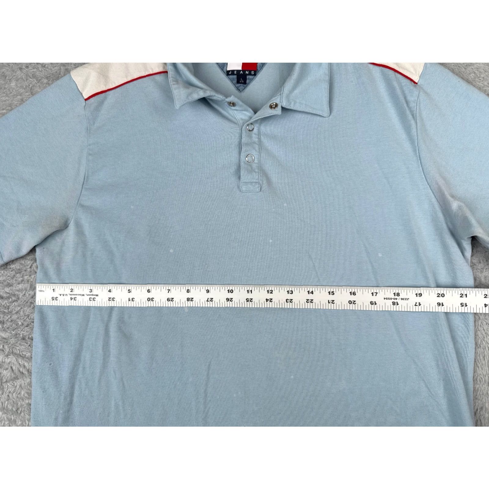Tommy Hilfiger VINTAGE Tommy Hilfiger Polo Shirt Men Large Blue Cotton Blend Short Sleeve Slim Fit 40in Chest Regular - Polo Shirt Mens Size US L / EU 52-54 / 3 - 7 Thumbnail
