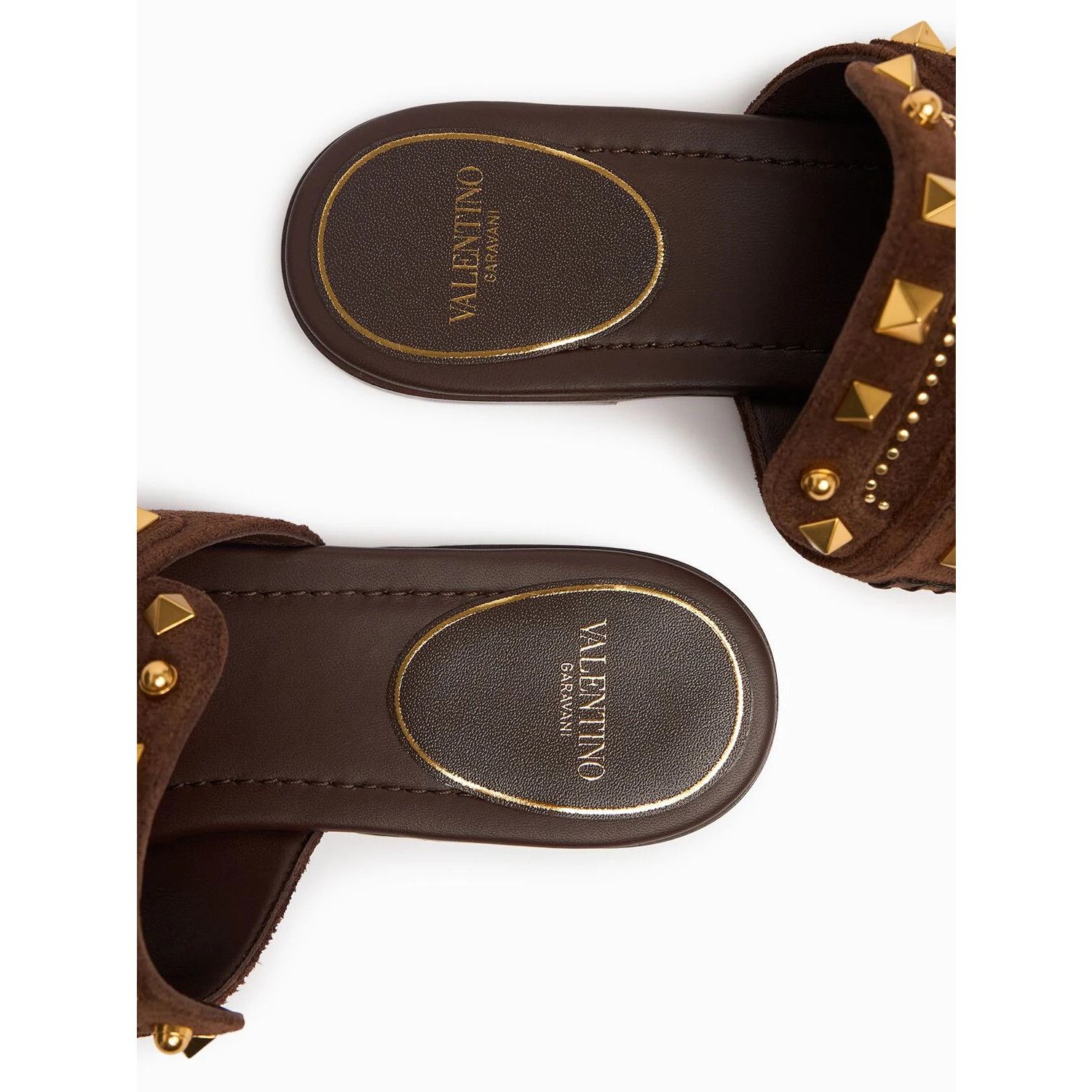 VALENTINO GARAVANI $950 Dark Brown Thong Sandals New & Authe