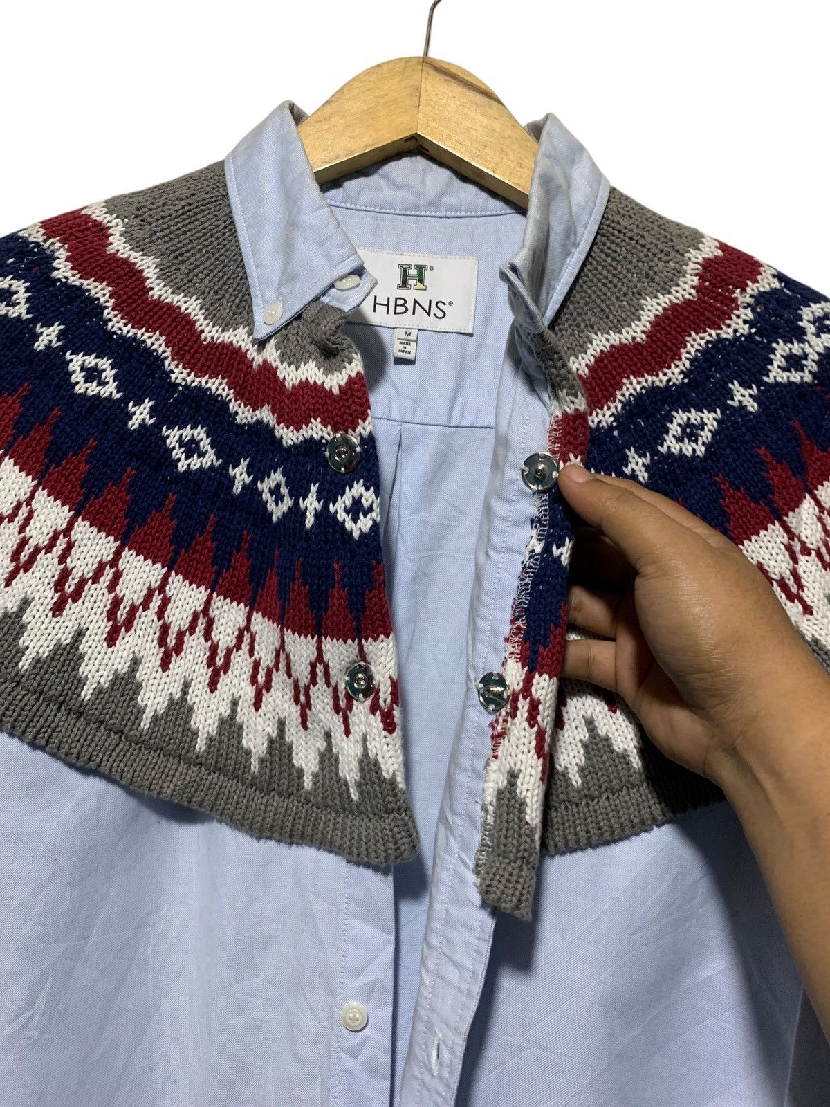 14th Addiction HBNS Japan hybrid knit cape on button down shirt Size US M / EU 48-50 / 2 - 3 Thumbnail
