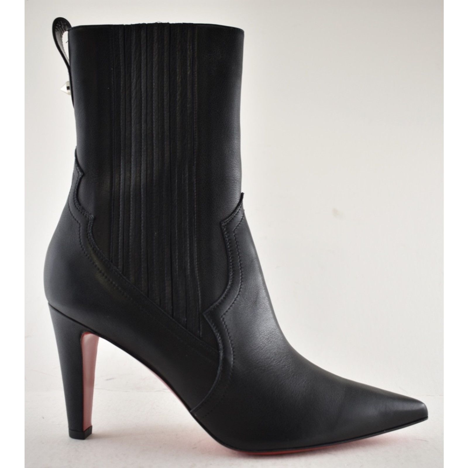 Christian Louboutin Christian Louboutin Santigag 85 Black Leather Ankle Boot 39 Size US 8 / IT 38 - 2 Thumbnail