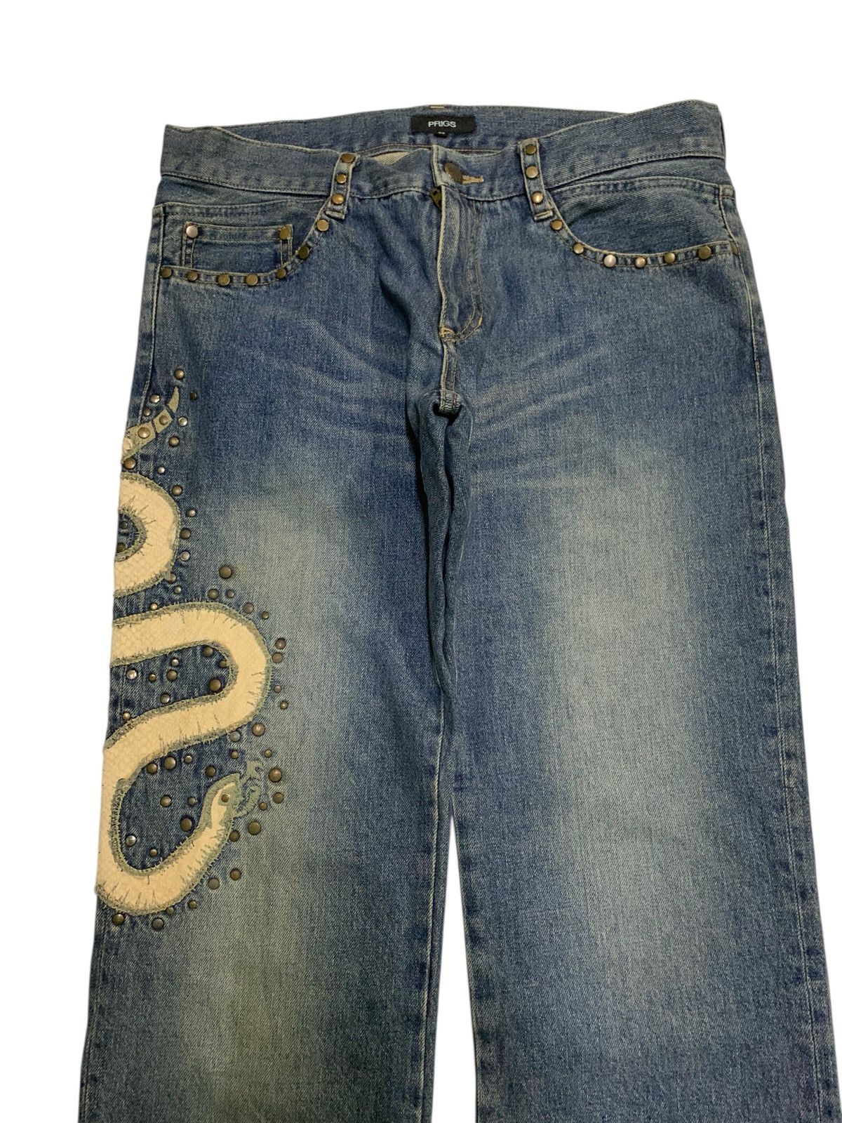 14th Addiction PRIGS SNAKE STUDDED PUNK JAPANESE DISTRESSED DENIM Size US 32 / EU 48 - 7 Thumbnail