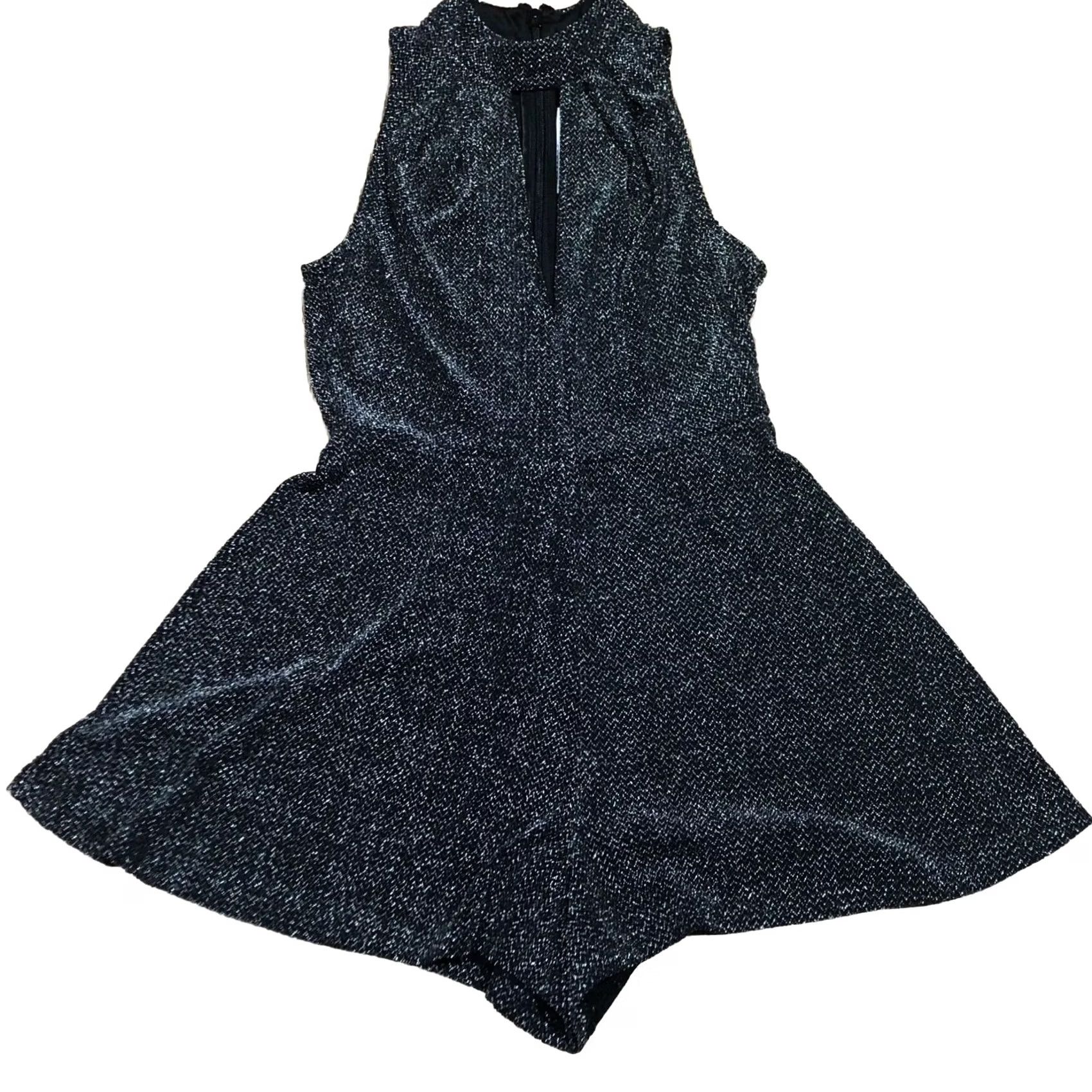 Topshop Topshop Romper Playsuit Petite UK 8 Women’s BNWT Black Mix Sleeveless Zip One-Piece Casual Size 30" / US 8 / IT 44 - 2 Thumbnail
