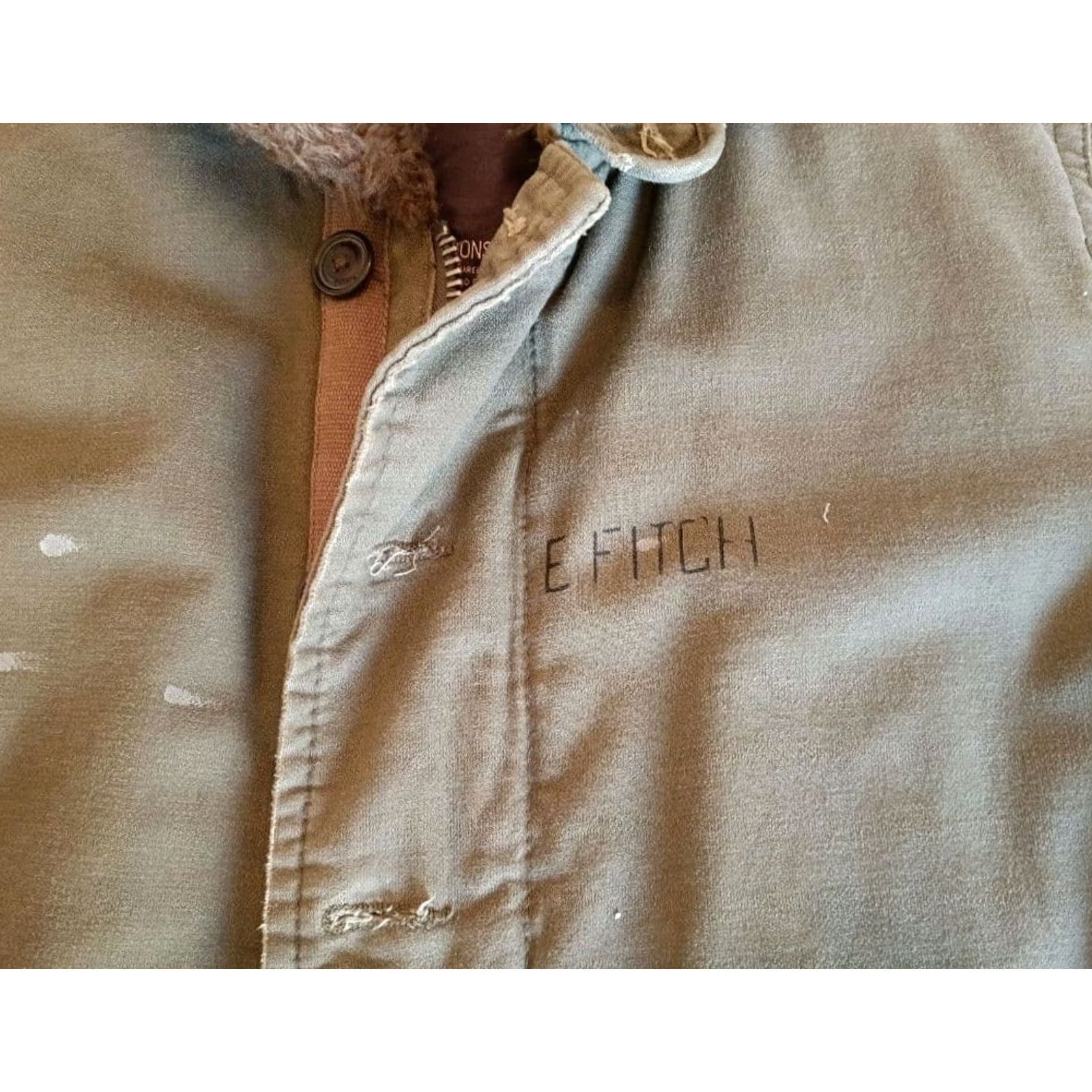 Vintage VINTAGE EZRA FITCH Jacket Mens S Olive Green Military 67cm 58cm 46cm 68cm Size US S / EU 44-46 / 1 - 6 Thumbnail