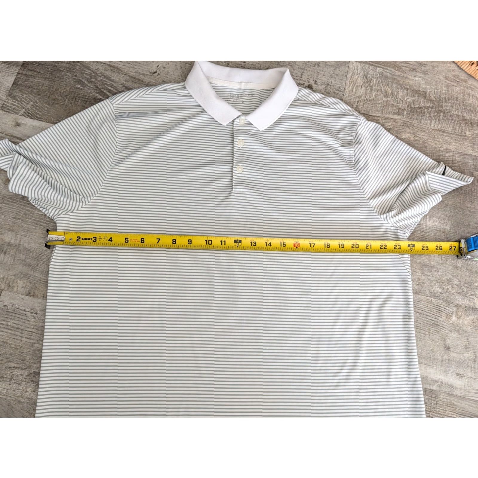 Nike Nike Golf Polo Shirt Mens XL Gray Striped Dri-FIT Standard Fit Performance Top Size US XL / EU 56 / 4 - 7 Thumbnail