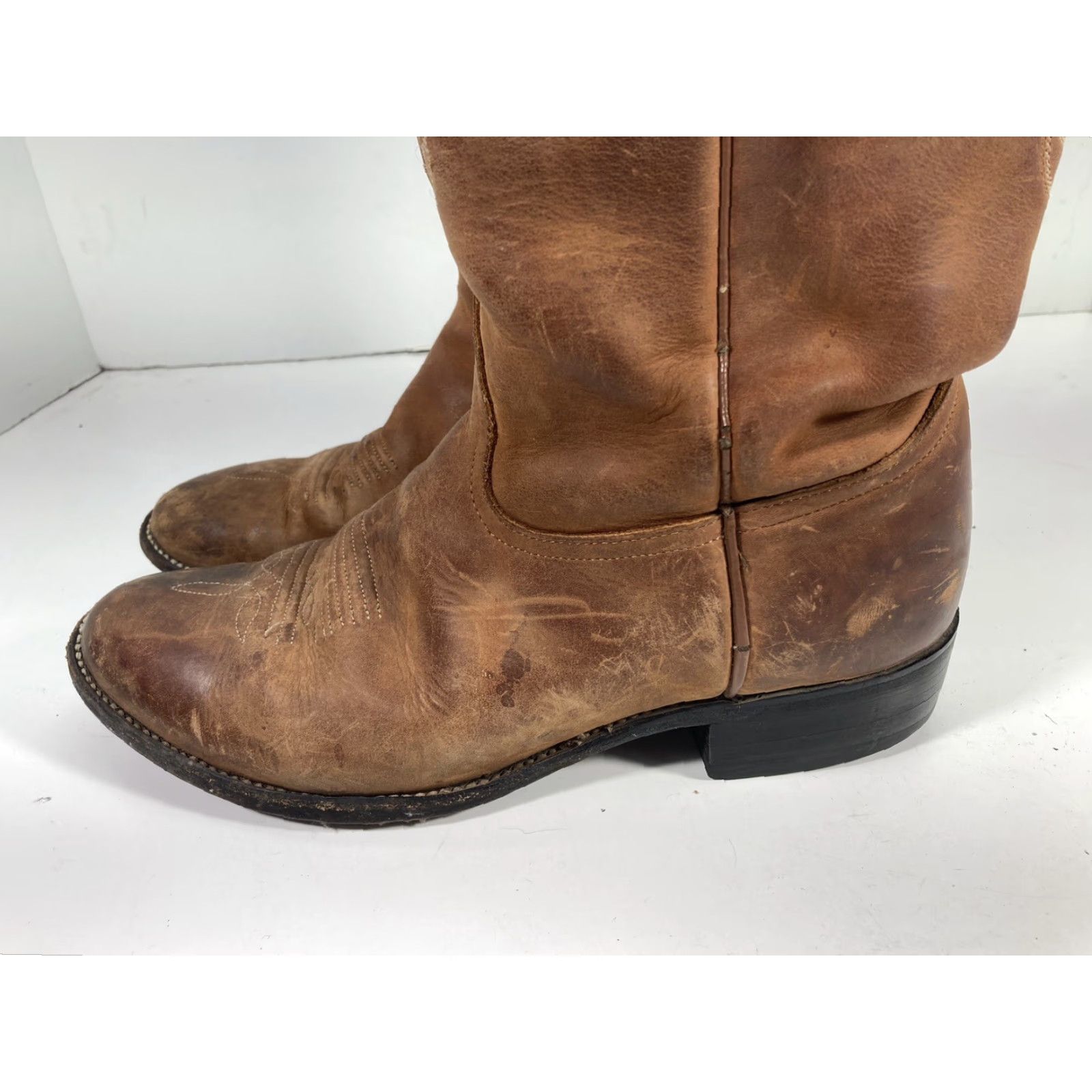 Tony Lama Tony Lama Boots Women 7.5 B Brown Leather 12 Inch Western Rodeo Style 1750 Boots Women Brown Leather 12 Inch Western Rodeo Tony Lama Size US 8 / IT 38 - 5 Thumbnail