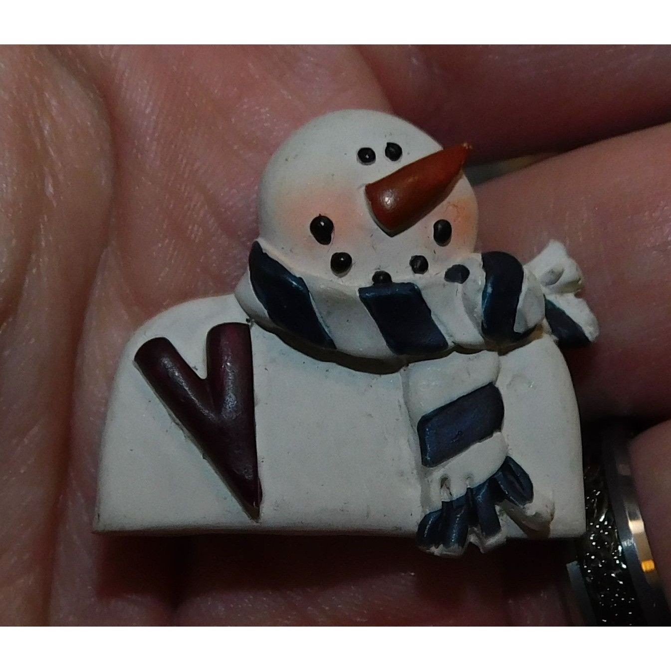 Other Vintage Rustic Snowman Wood-Look Brooch Size ONE SIZE - 2 Thumbnail