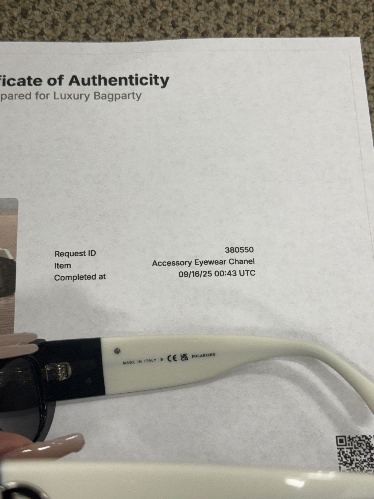 Chanel Chanel Black & White Sunglasses Size ONE SIZE - 3 Thumbnail