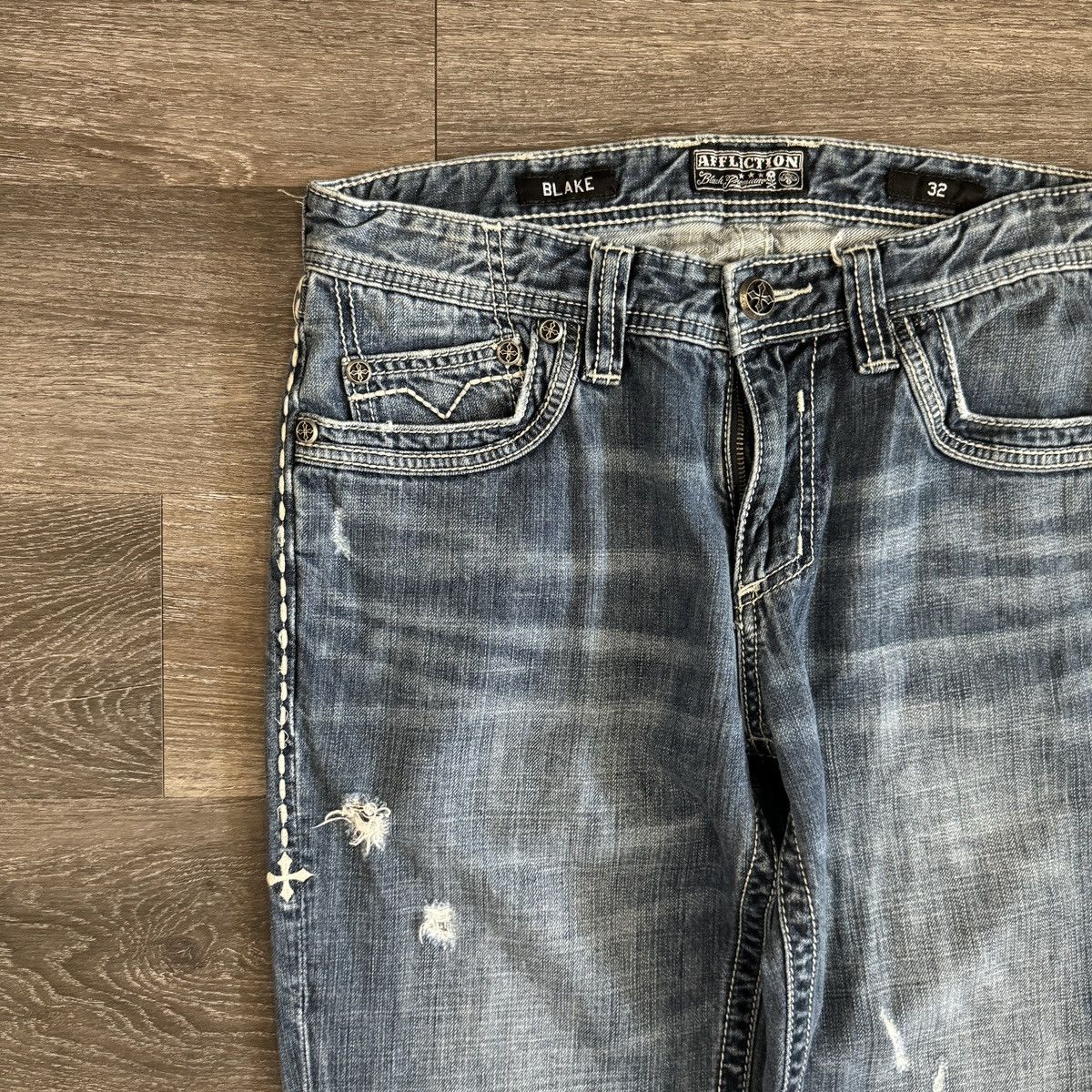 Affliction × Vintage Crazy Vintage y2k Affliction wide leg archive style jeans d Size US 32 / EU 48 - 6 Thumbnail