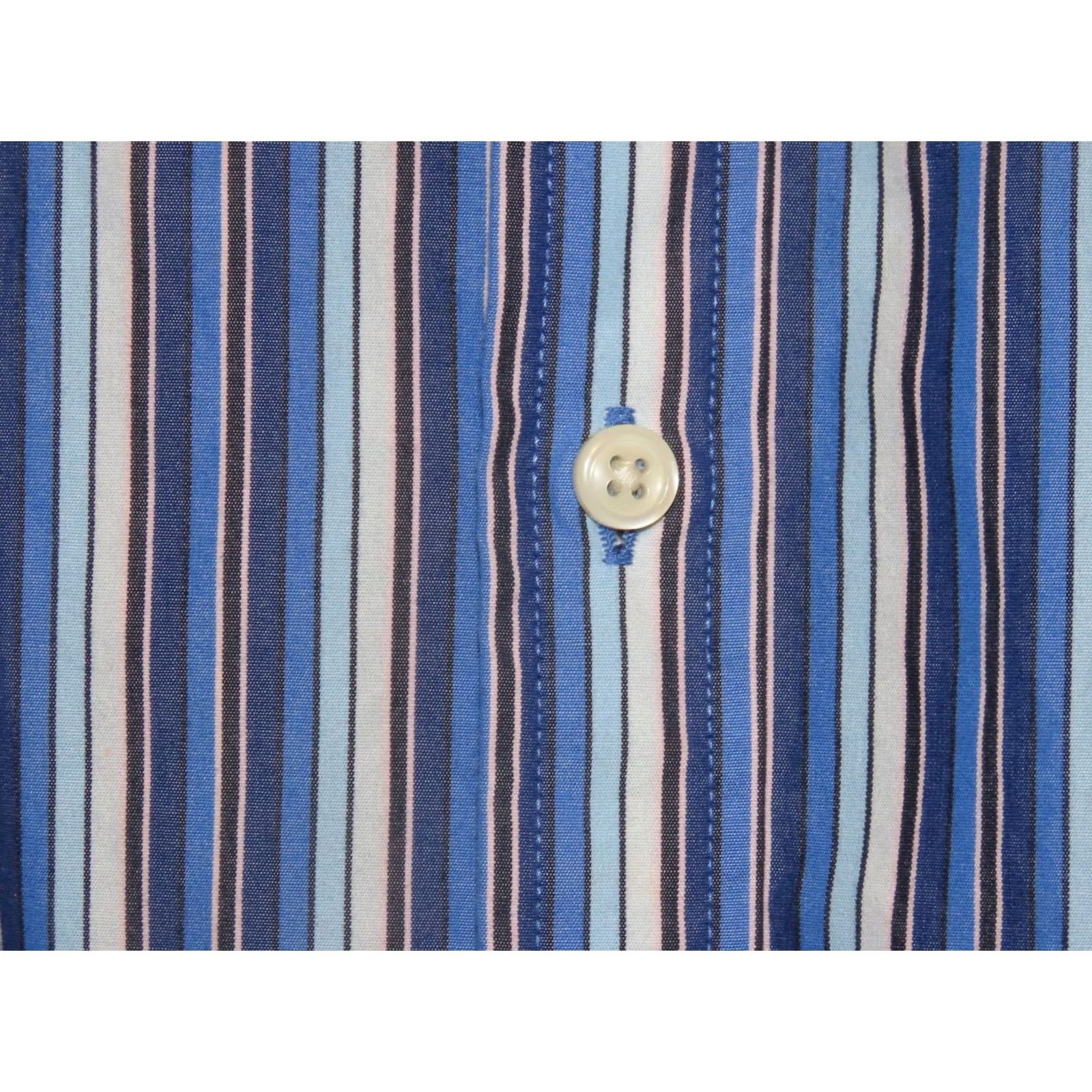 Tommy Hilfiger Tommy Hilfiger Mens Button-Up Shirt XL Blue Striped 80s Cotton Long Sleeve Regular Button-Up Collared N/A Size US XL / EU 56 / 4 - 3 Thumbnail