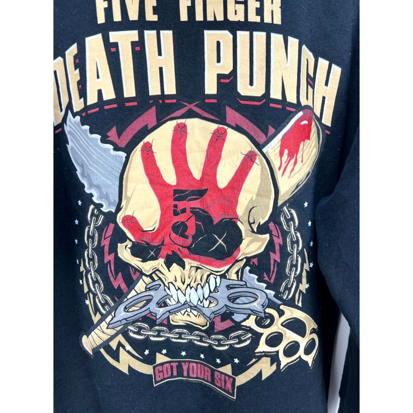 Gildan Five Finger Death Punch Hoodie Black Men's Size M Got Your Six Band Merch Pullover Fleece Size US M / EU 48-50 / 2 - 7 Thumbnail