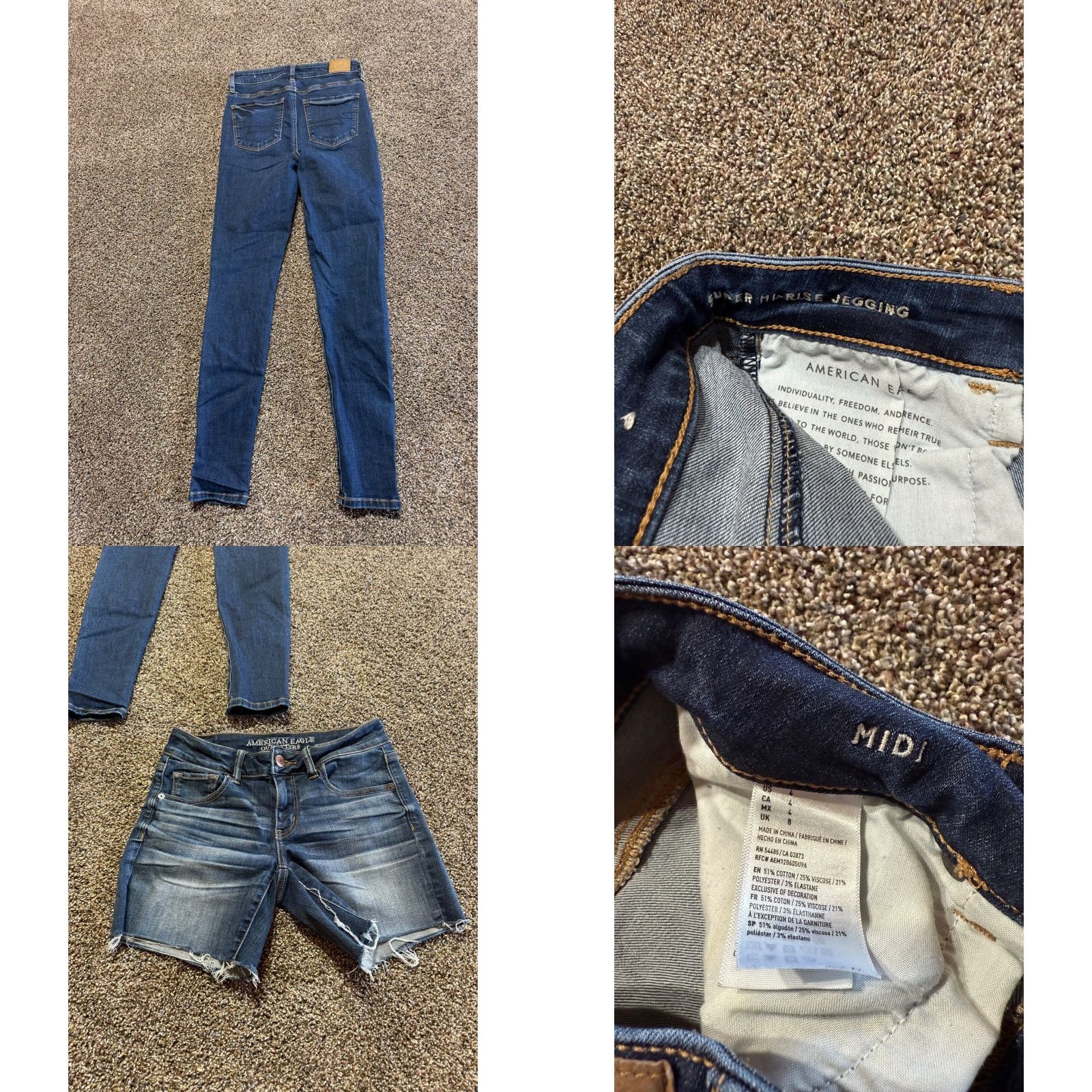 American Eagle Outfitters American Eagle Women's Jeans & Shorts Size 4 Blue Denim Lot Of 2 Jegging Cutoff Size 27" / US 4 / IT 40 - 8 Thumbnail