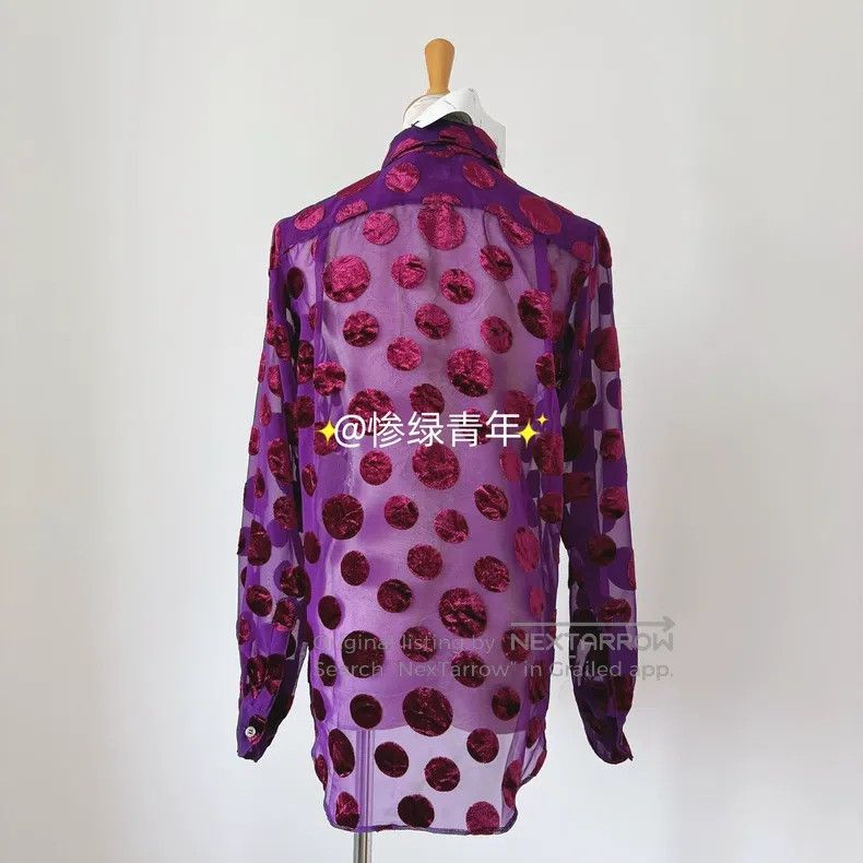 Junya Watanabe Junya Watanabe Vintage purple velvet polka dot sheer mesh Size S / US 4 / IT 40 - 5 Thumbnail