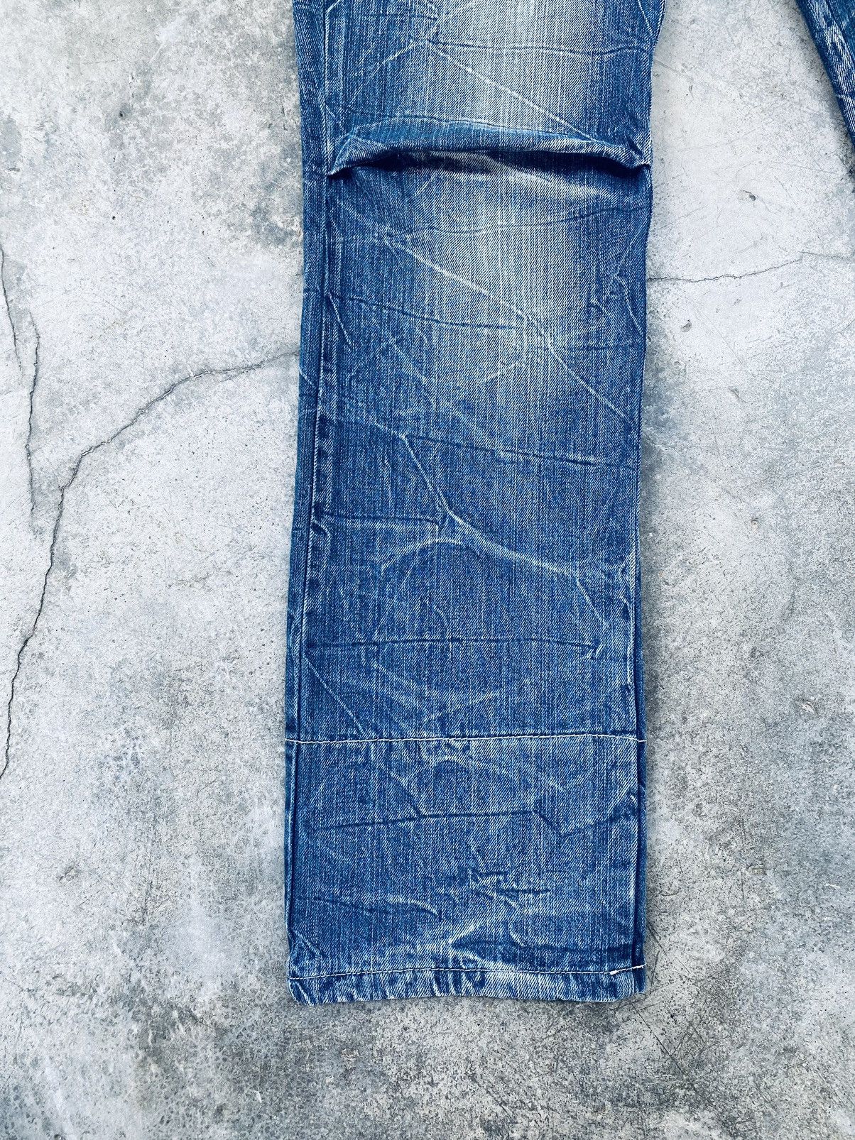 Vintage Vintage Roddle Double Waist Flared Distressed Denim Size US 35 - 7 Thumbnail